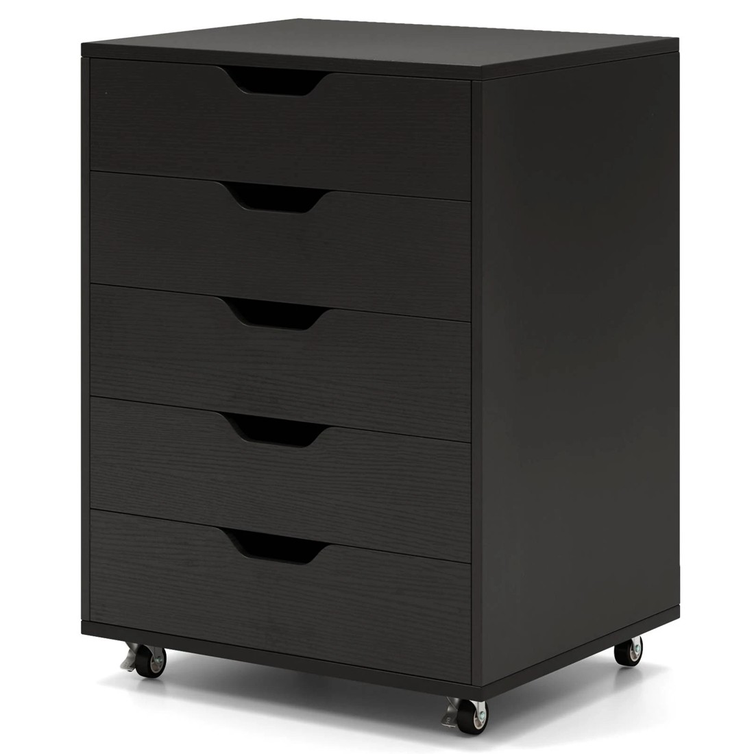 1 Costway 5-Drawer Mobile File Cabinet Storage File Pedestal Home Office - Black, 1 of 3