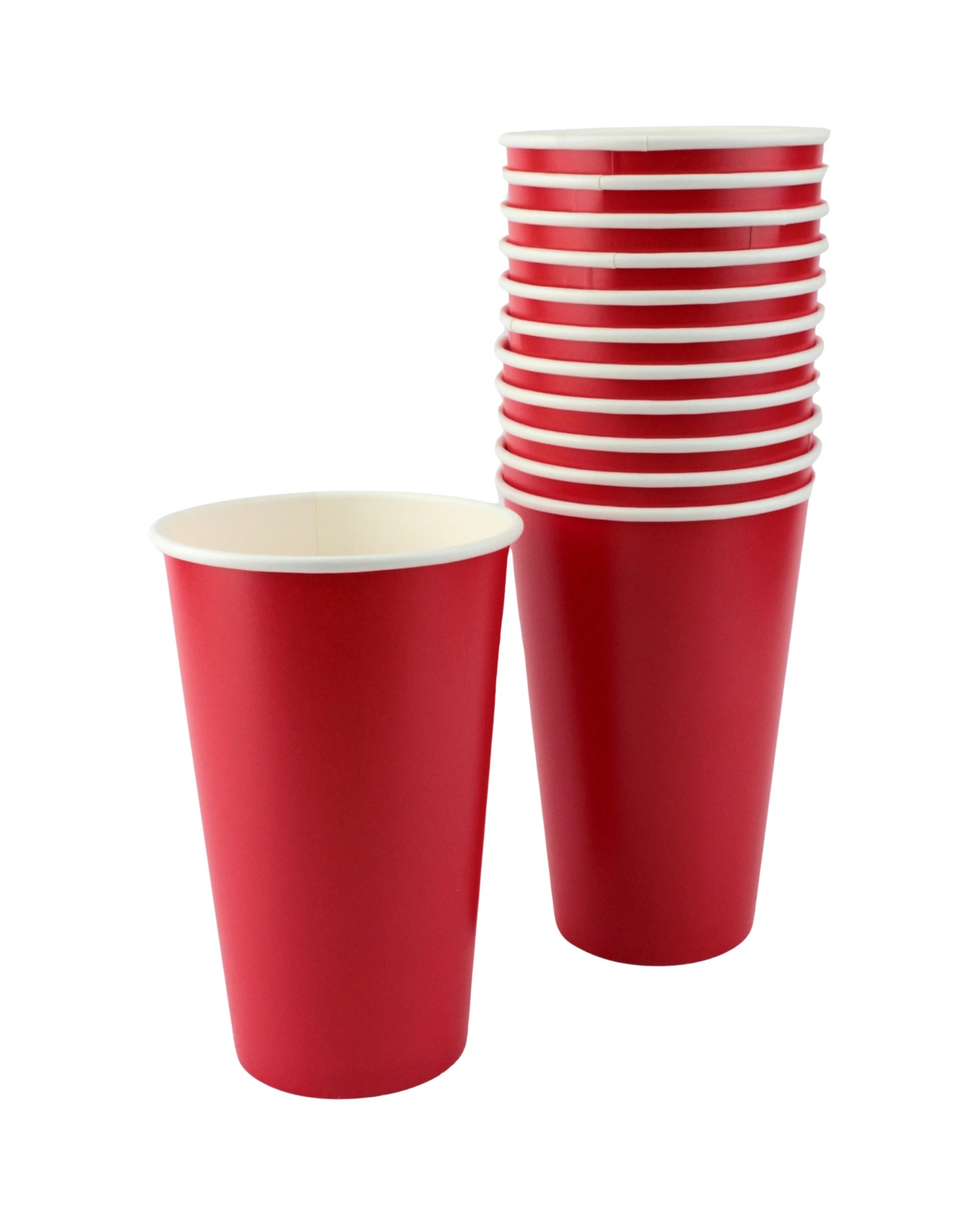 1 Party Maker Tall Paper Cups 453ml Pack of 12 - Red, 1 of 3