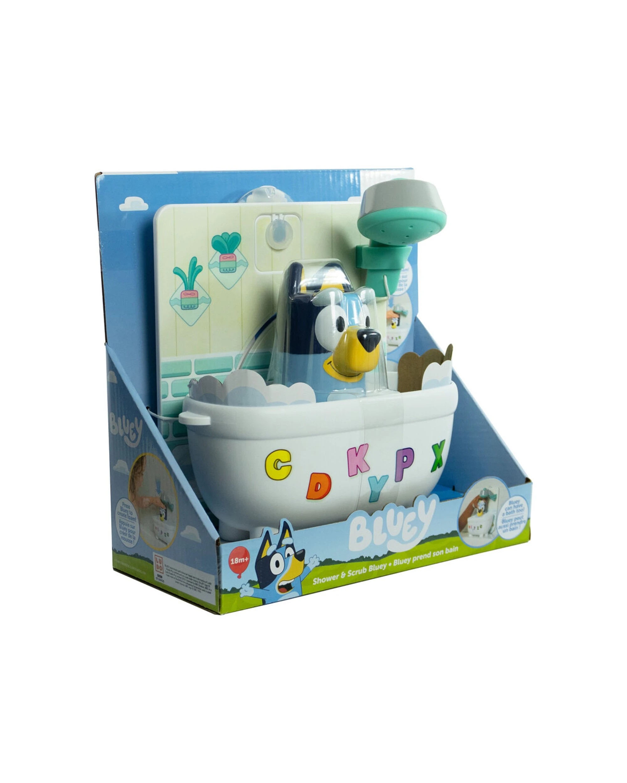 3 Tomy Toomies Shower & Scrub Bluey With Figurine Bathtime Activity Toy - Multi, 3 of 8