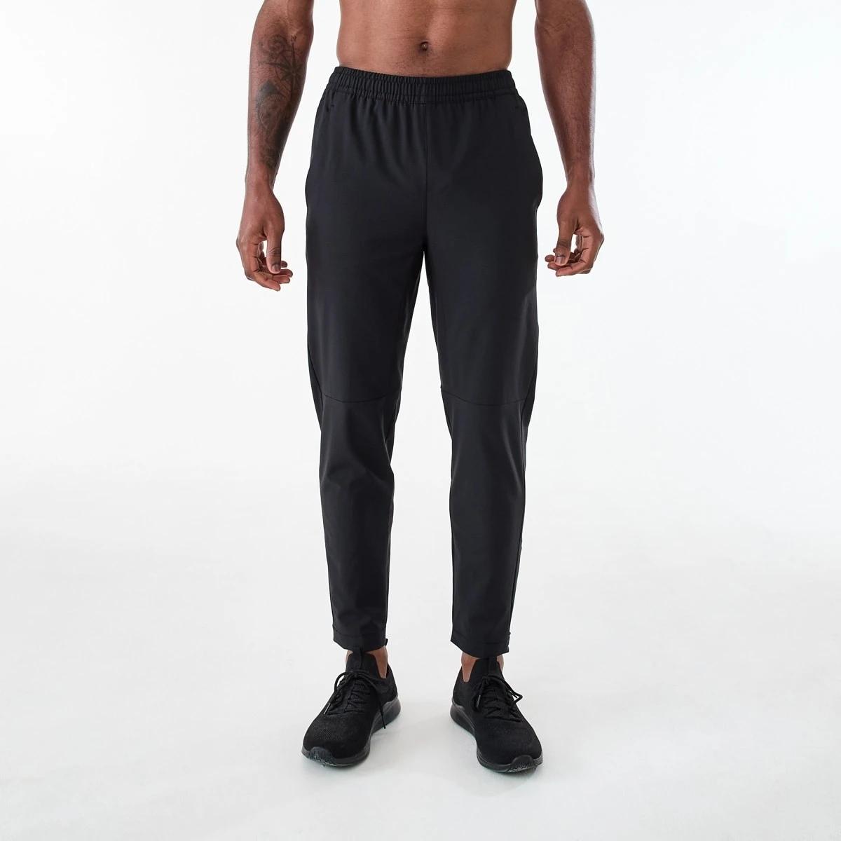 1 Active Mens Stretch Woven Joggers BLACK, 1 of 7