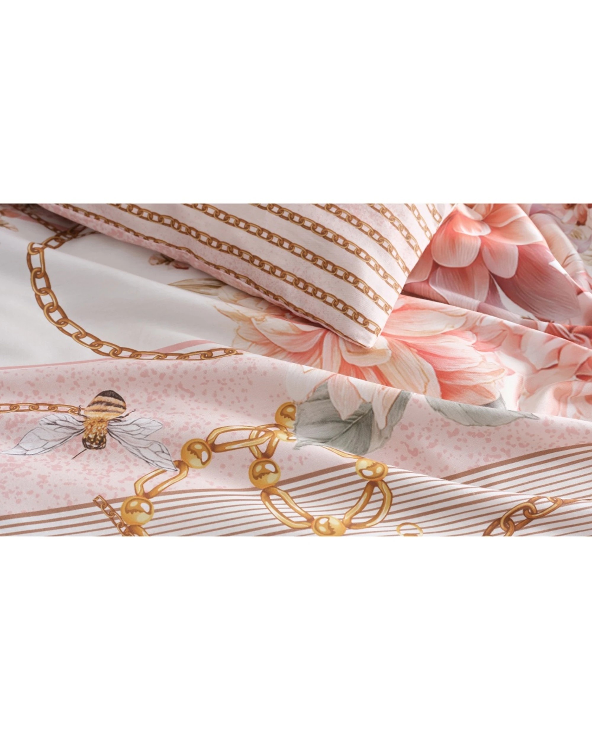2 Ardor Versailles Cotton Sateen Comfort Quilt Cover Set Peach - Super King Bed - Pattern, 2 of 2