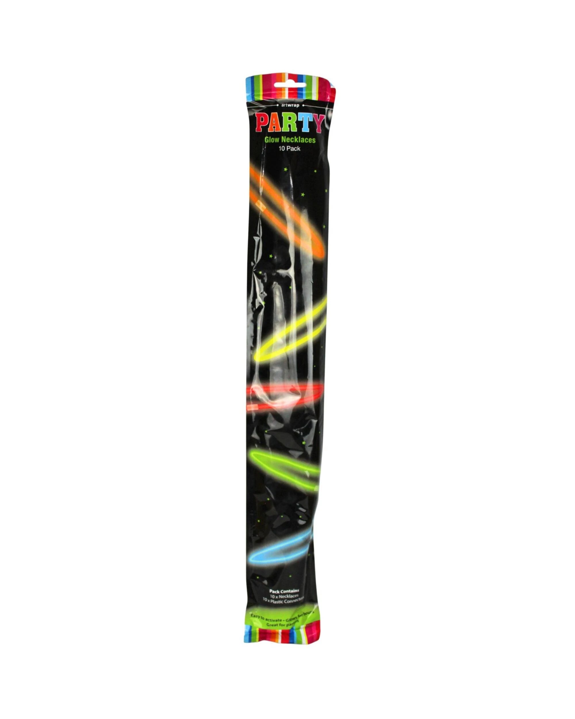 2 Artwrap Coloured Glow Necklaces Pack of 10 - Multi, 2 of 3