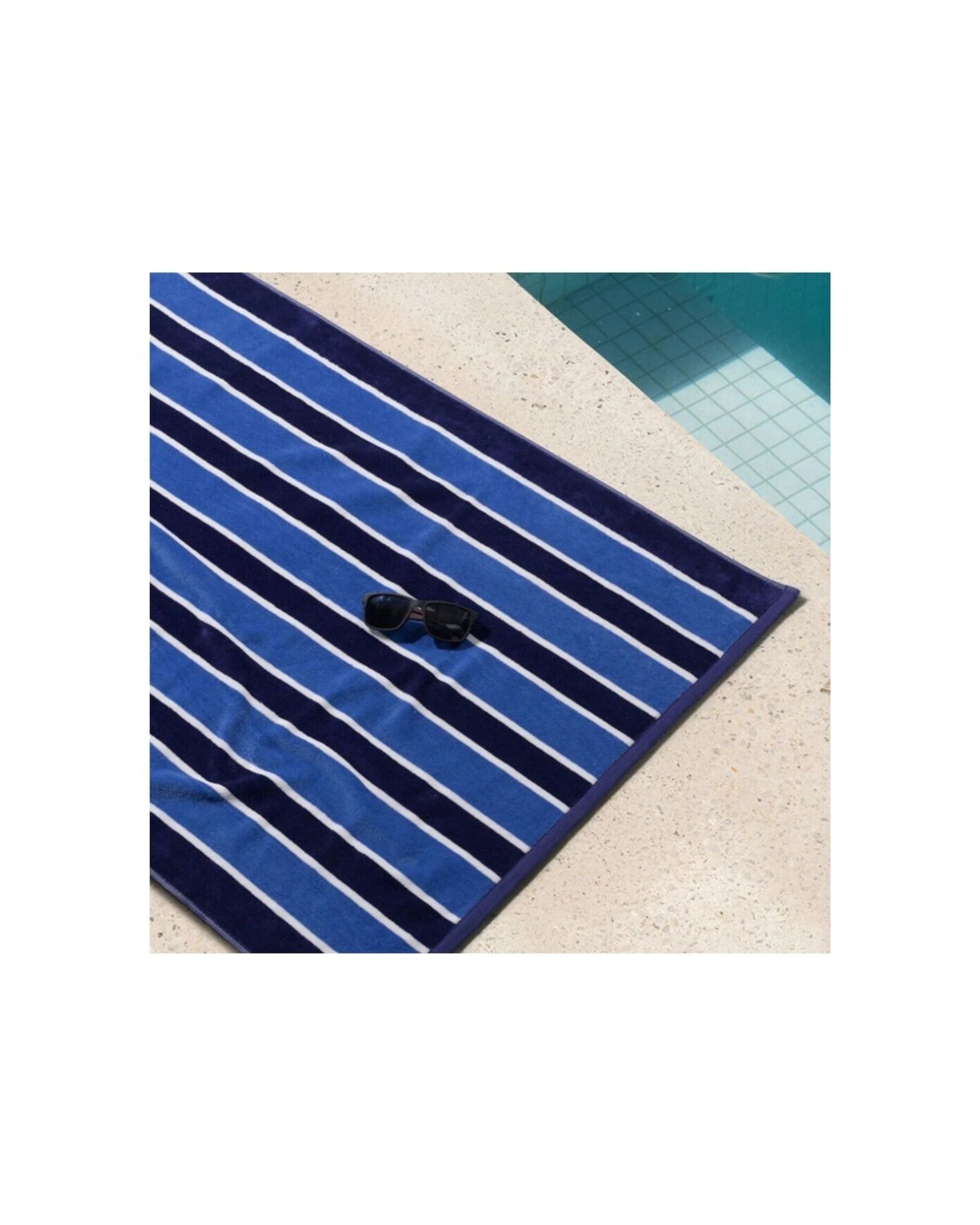 4 Canningvale Sorrentina Velour Beach Towel 2PK - Blue, 4 of 4