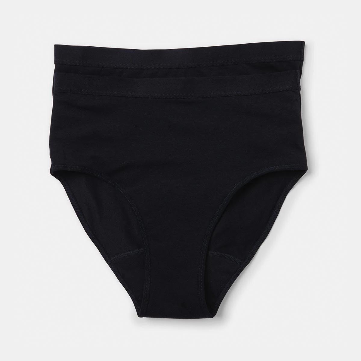 1 2 Pack Full Period Briefs - Moderate and Heavy Flow BLACK, 1 of 7