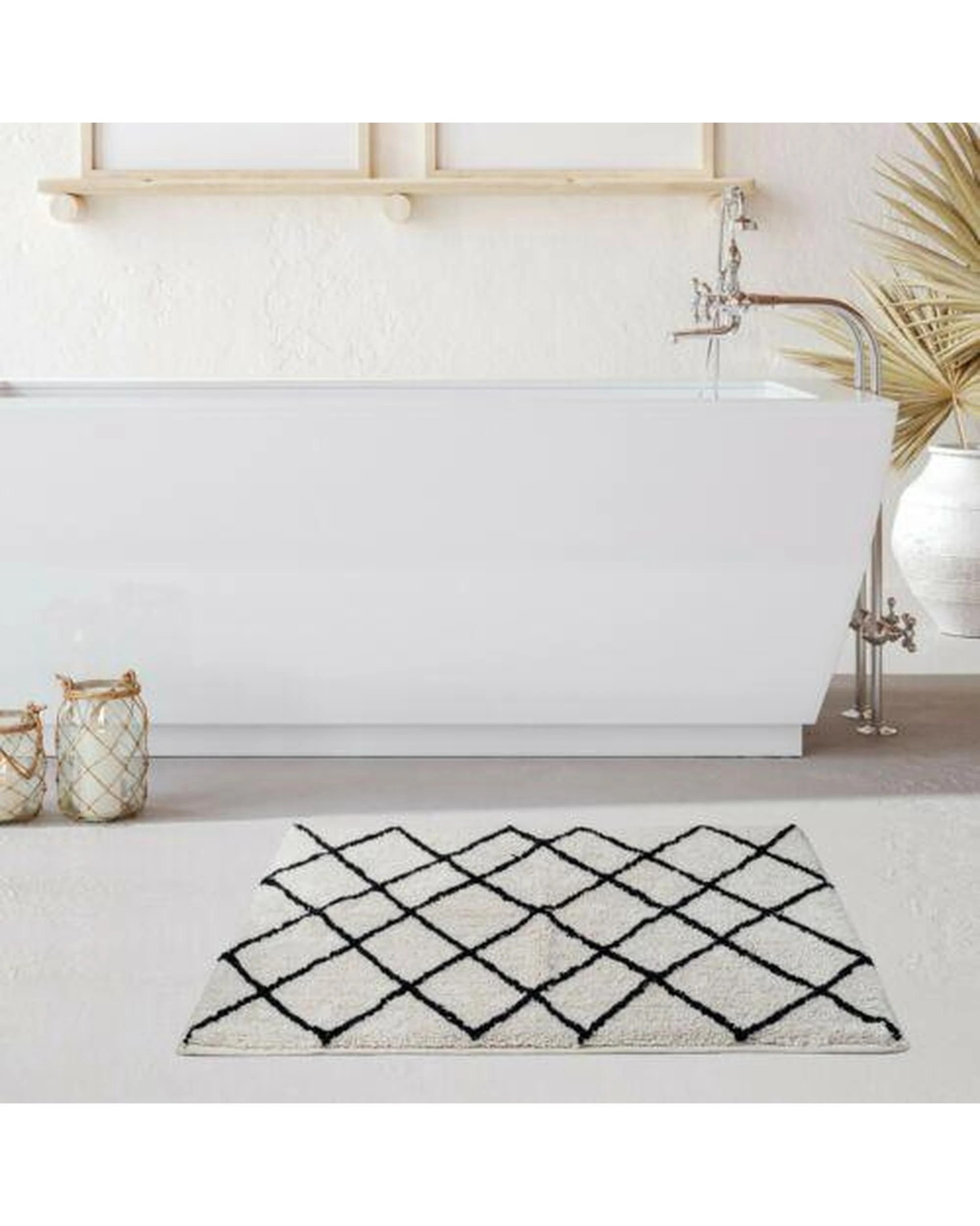 4 La Grace Home Luxury Soft Cotton Tufted Bath Rug - 90x60cm - Grey/White, 4 of 4