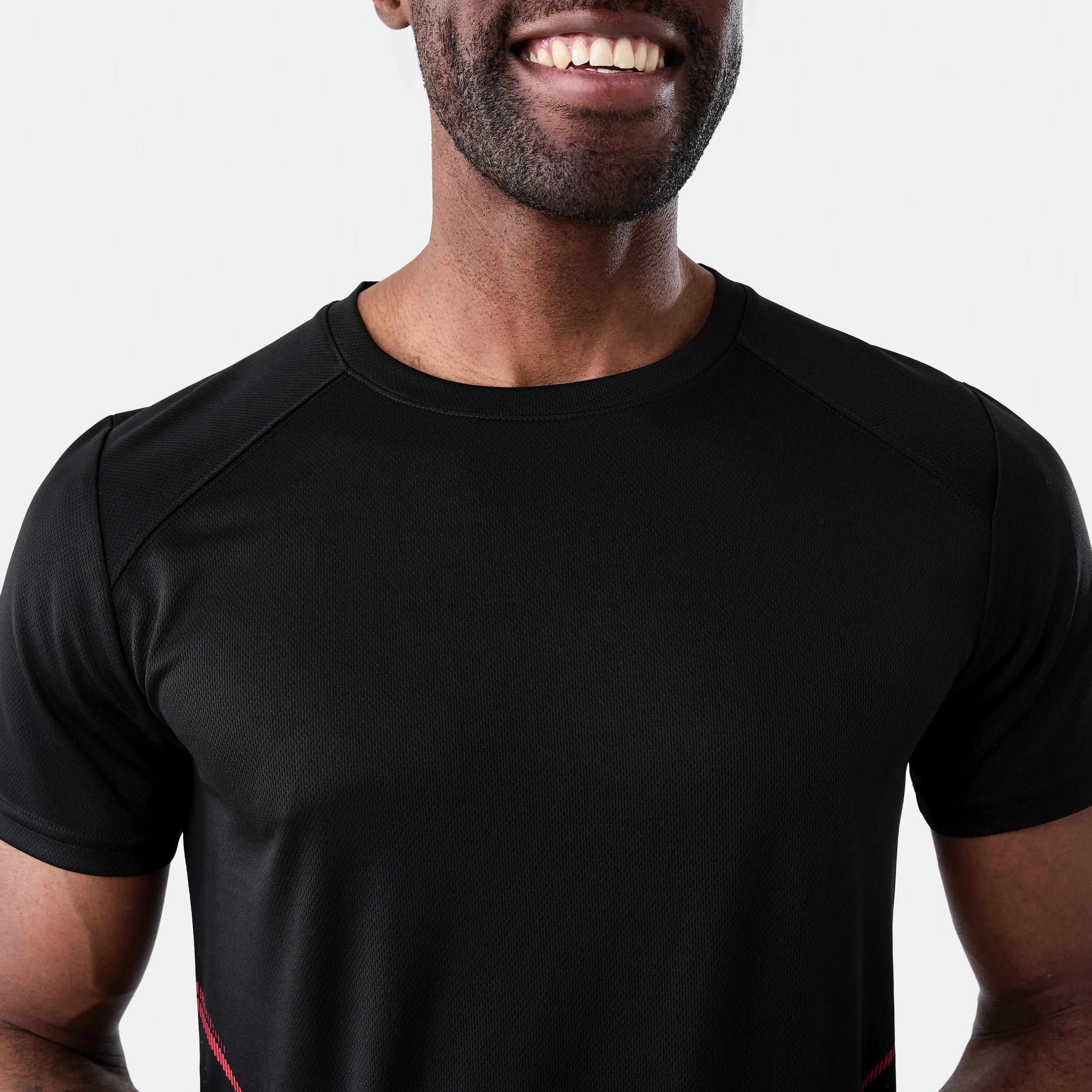 5 Active Mens Printed T-shirt LIFTED GEO SOIL RED, 5 of 7