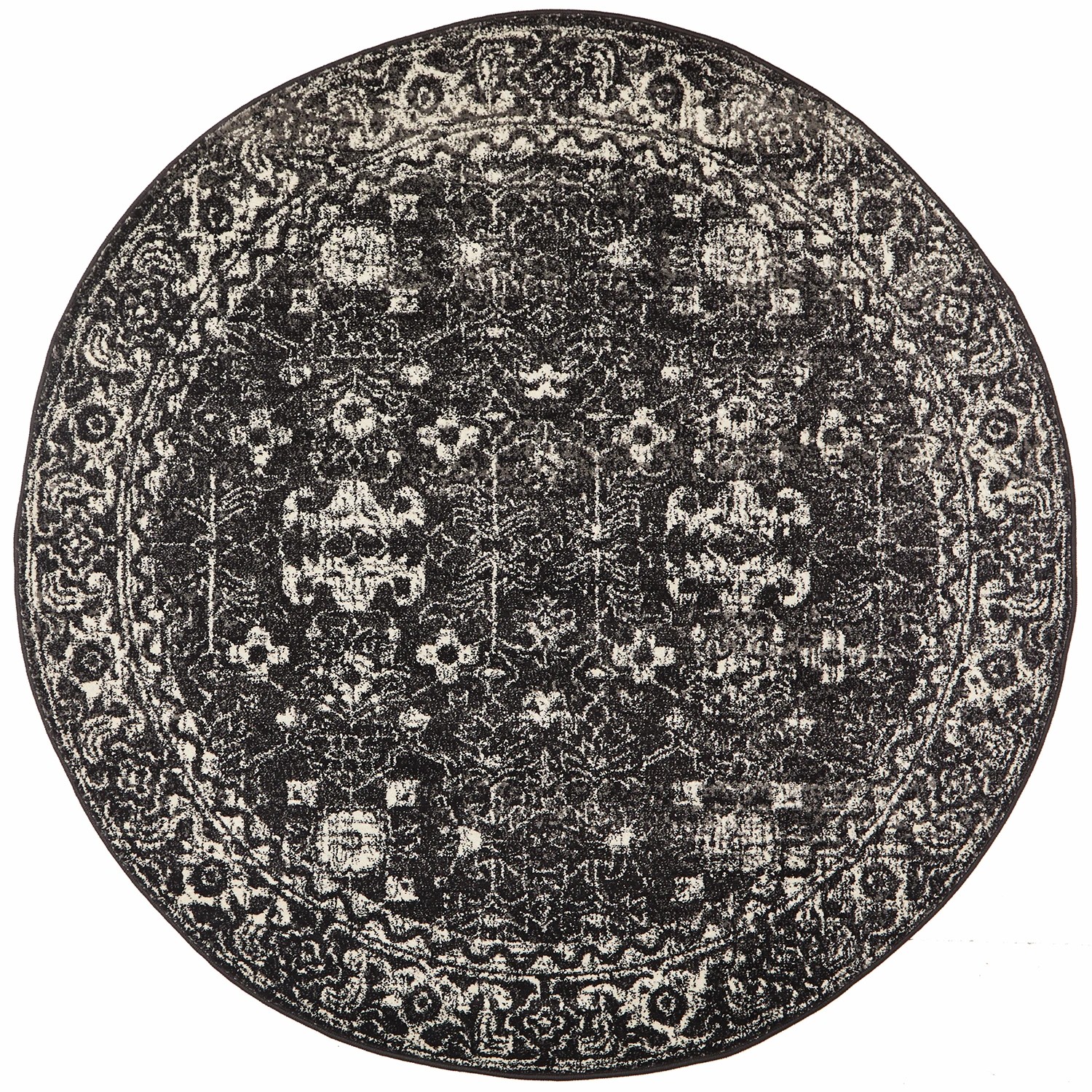 2 Common Ground Rugs Encore 252 200x200cm Round - Medium Pet Friendly Rug - Charcoal, 2 of 8