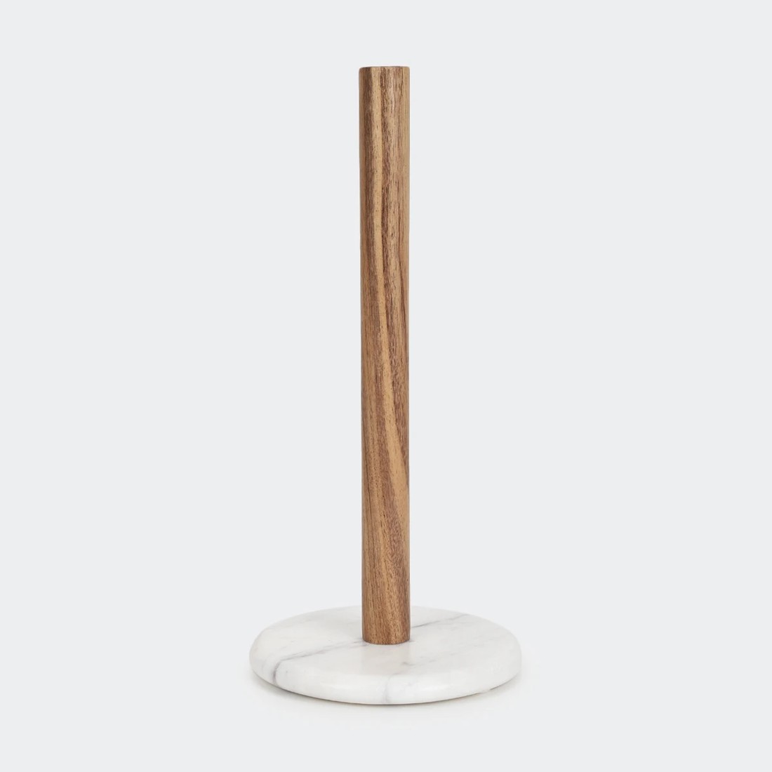 3 Marble and Acacia Paper Towel Stand, 3 of 4