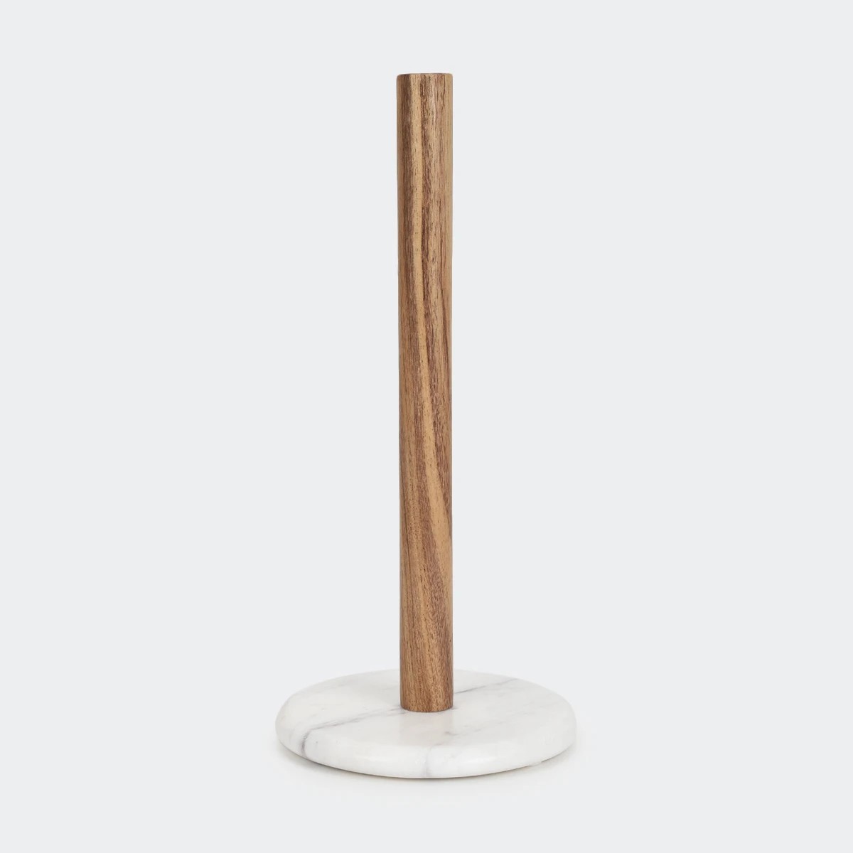 3 Marble and Acacia Paper Towel Stand, 3 of 5