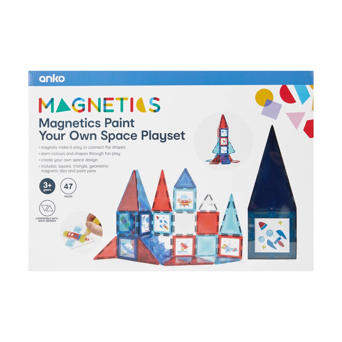 9 47 Piece Magnetics Paint Your Own Space Playset, 9 of 10