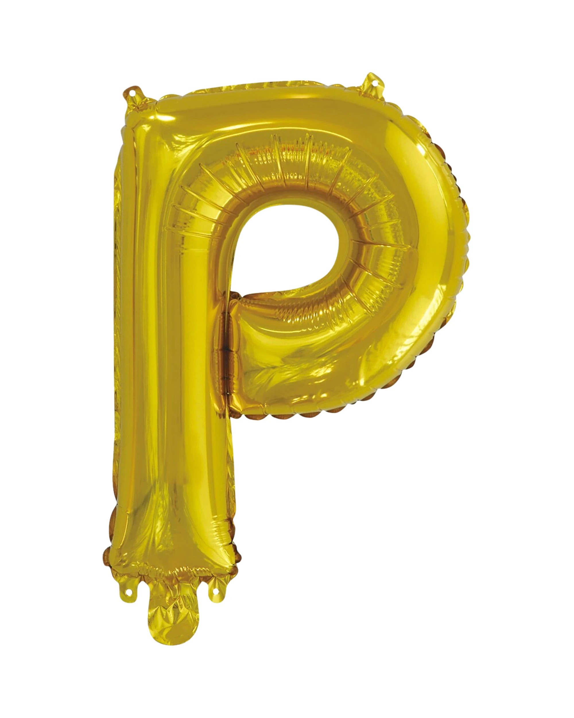 1 Meteor Letter P Foil Air Fill Balloon 35.5cm - Gold, 1 of 2