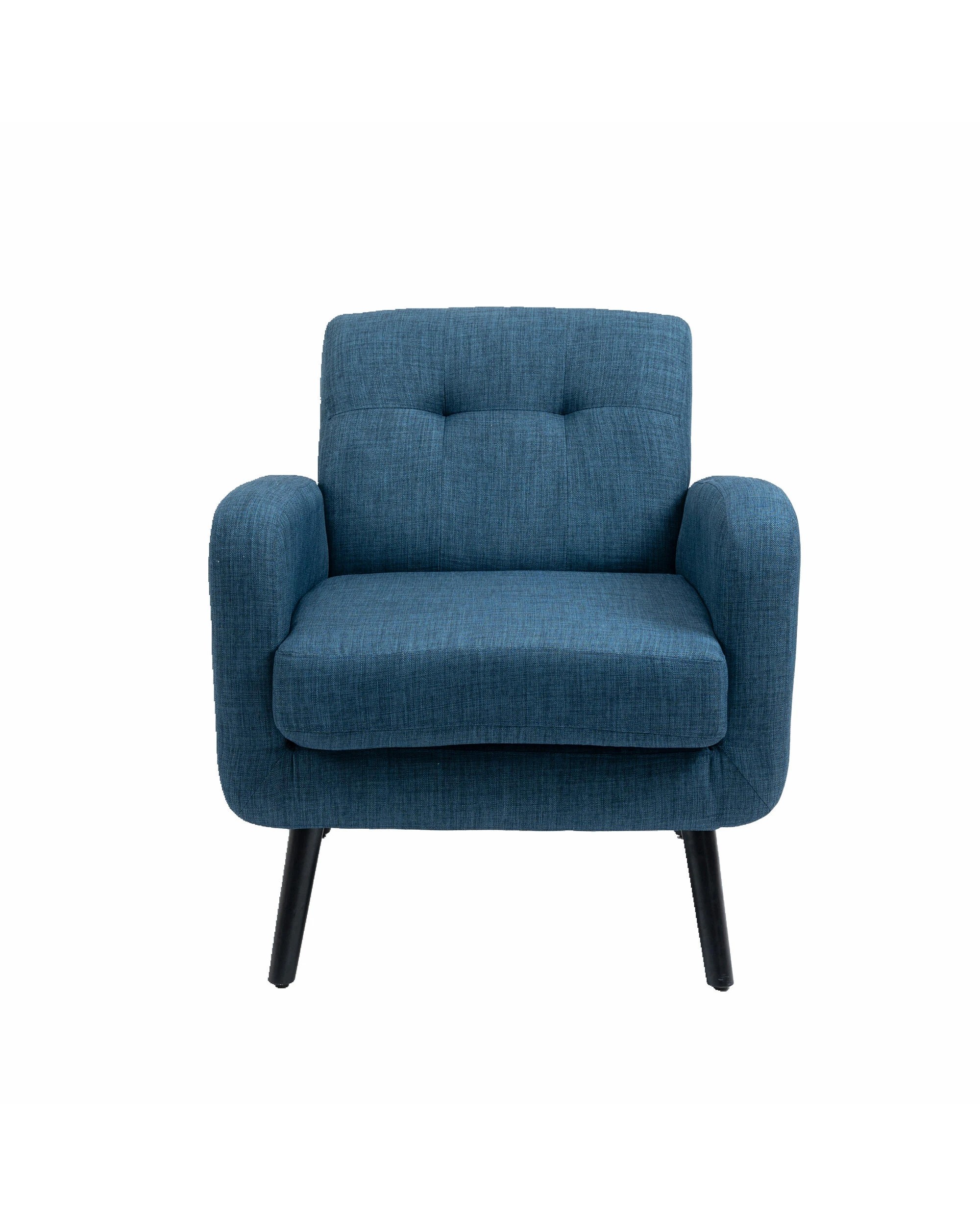 4 IHOMDEC Tub Armchair with Rubberwood Legs - Blue - Blue, 4 of 9
