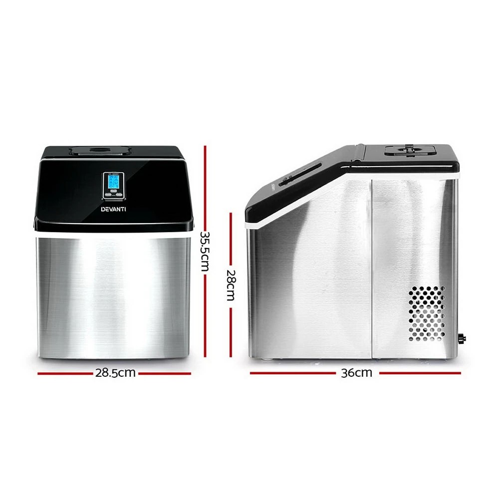 2 Devanti 18kg Ice Maker Machine Stainless Steel - Silver, 2 of 6