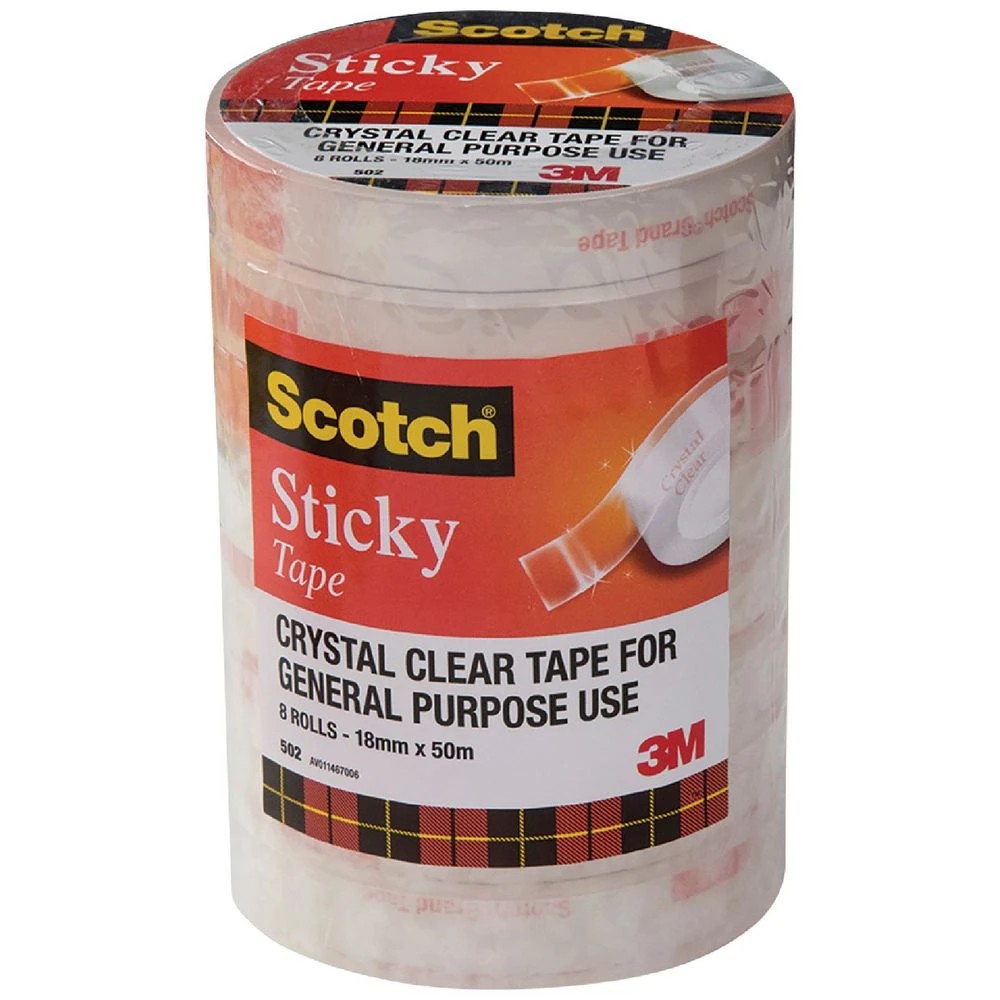 1 Scotch Sticky Tape 18mm x 50m 8 Pack, 1 of 7