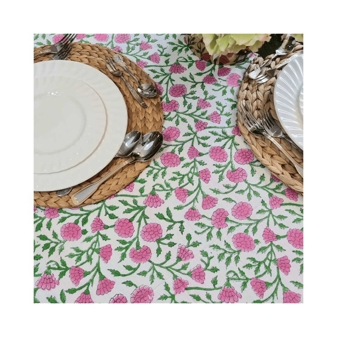 4 Kolka Rectangle Square Tablecloth Table Cover Flower Pattern Dining Table Cloth - Pink, 4 of 6