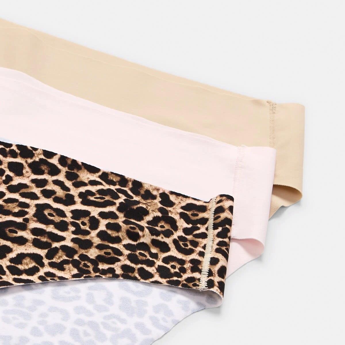 2 3 Pack No Show Bikini Briefs LEOPARD, PINK CHALK, LIGHT FAWN, 2 of 8