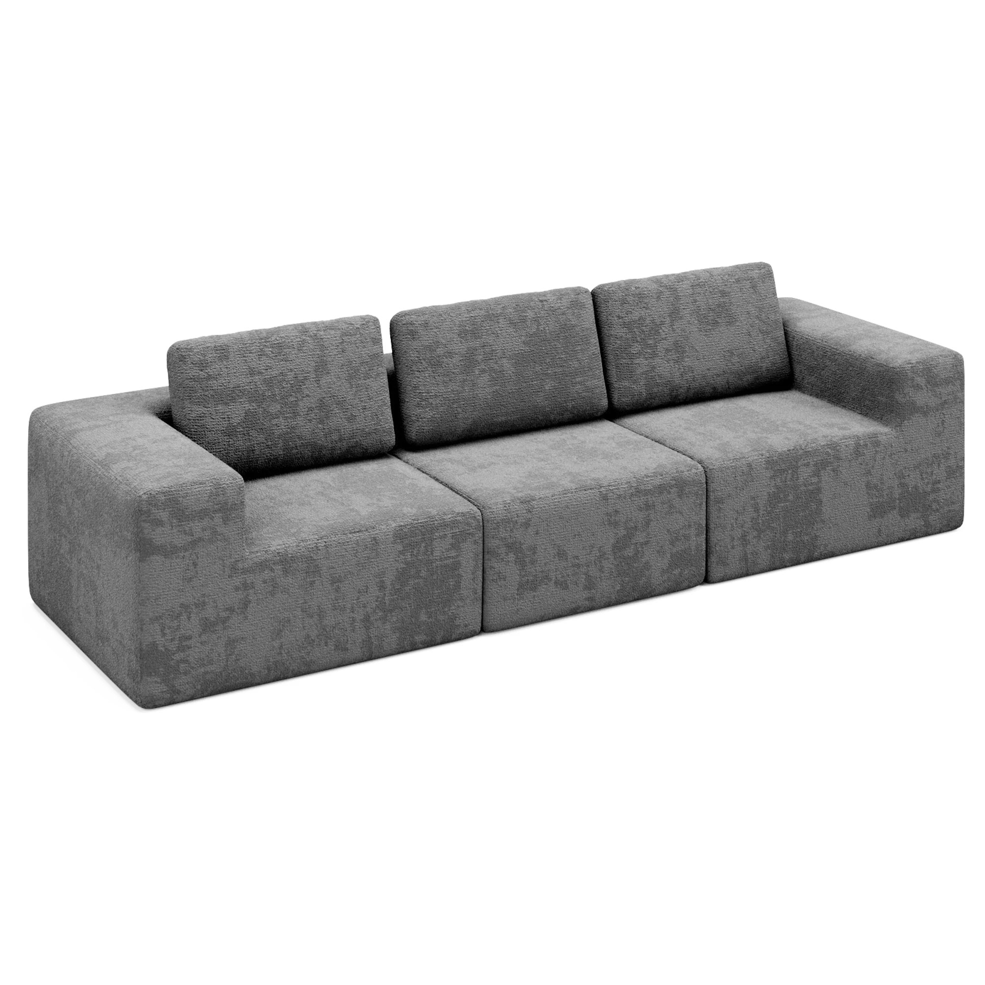 1 Advwin 265cm 3 Seater Sofa Chenille Fabric Modern Modular Sectional Couch No Assembly Foam Modular Sofa, 1 of 7