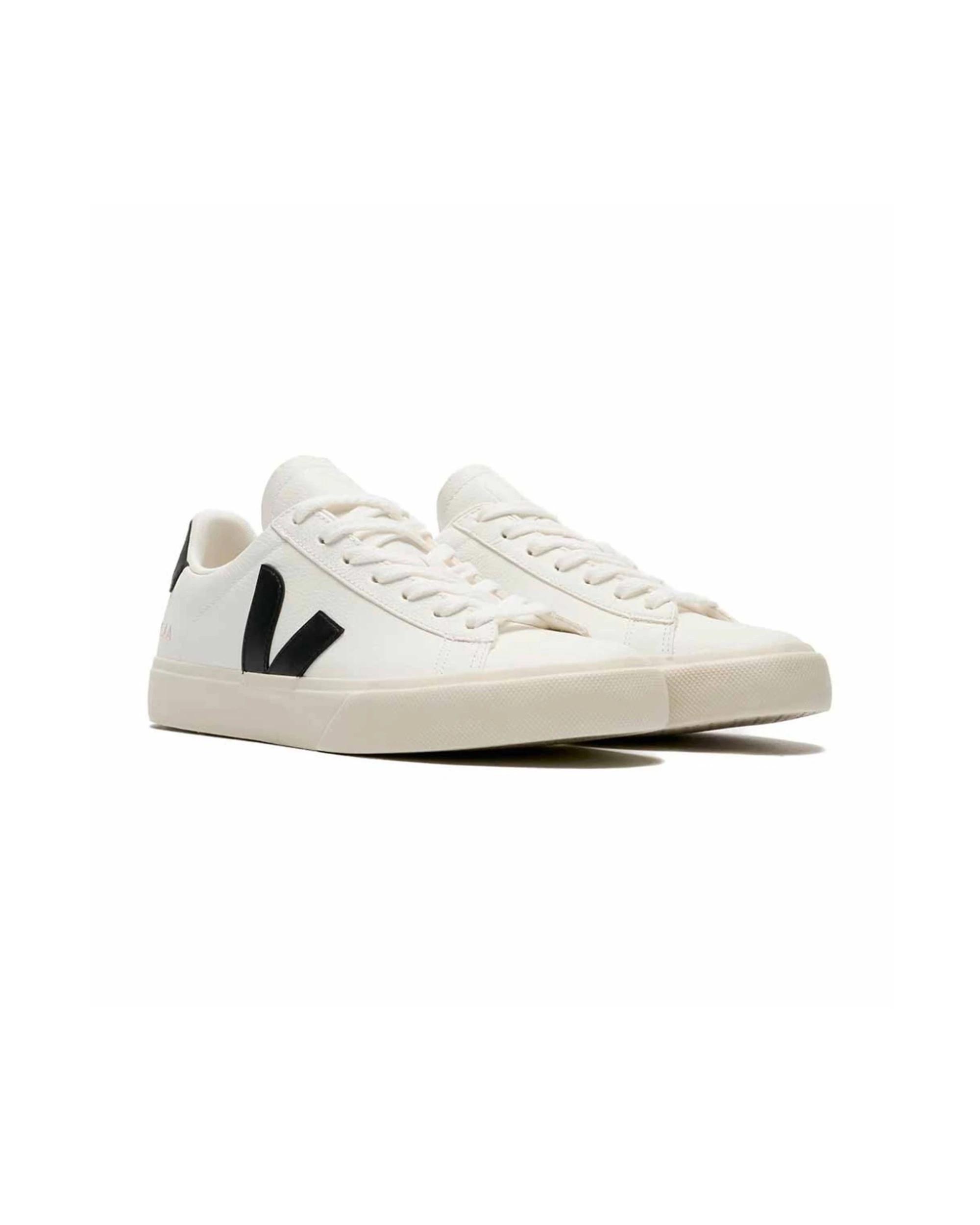 2 VEJA Campo Chromefree Leather Sneakers Casual EXTRA WHITE/BLACK, 2 of 6