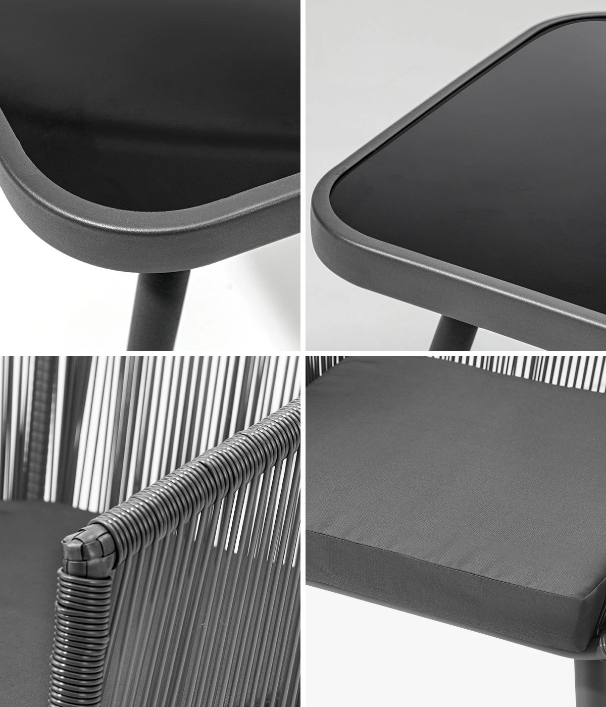 5 Livsip Outdoor Furniture 3 Piece Lounge Setting Chairs Side Table Bistro Set Patio - Grey, 5 of 8