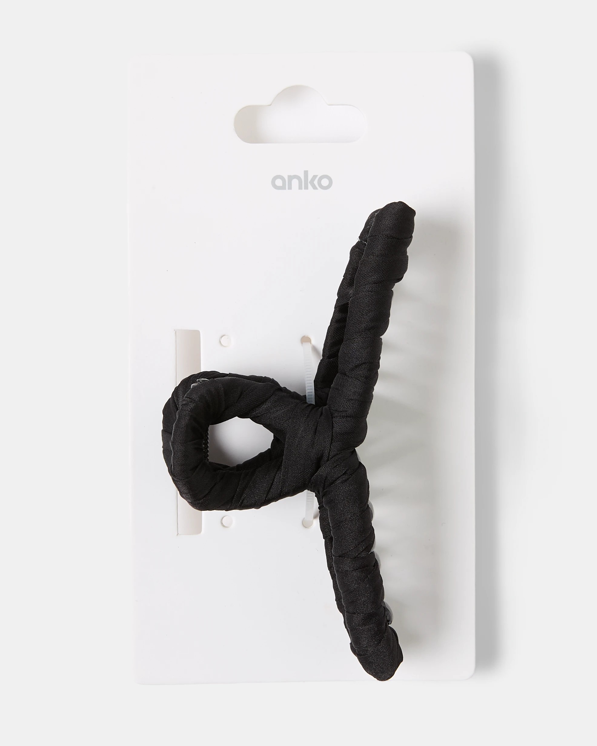 4 Black Plain Fabric Loop Claw Hair Clip, 4 of 4