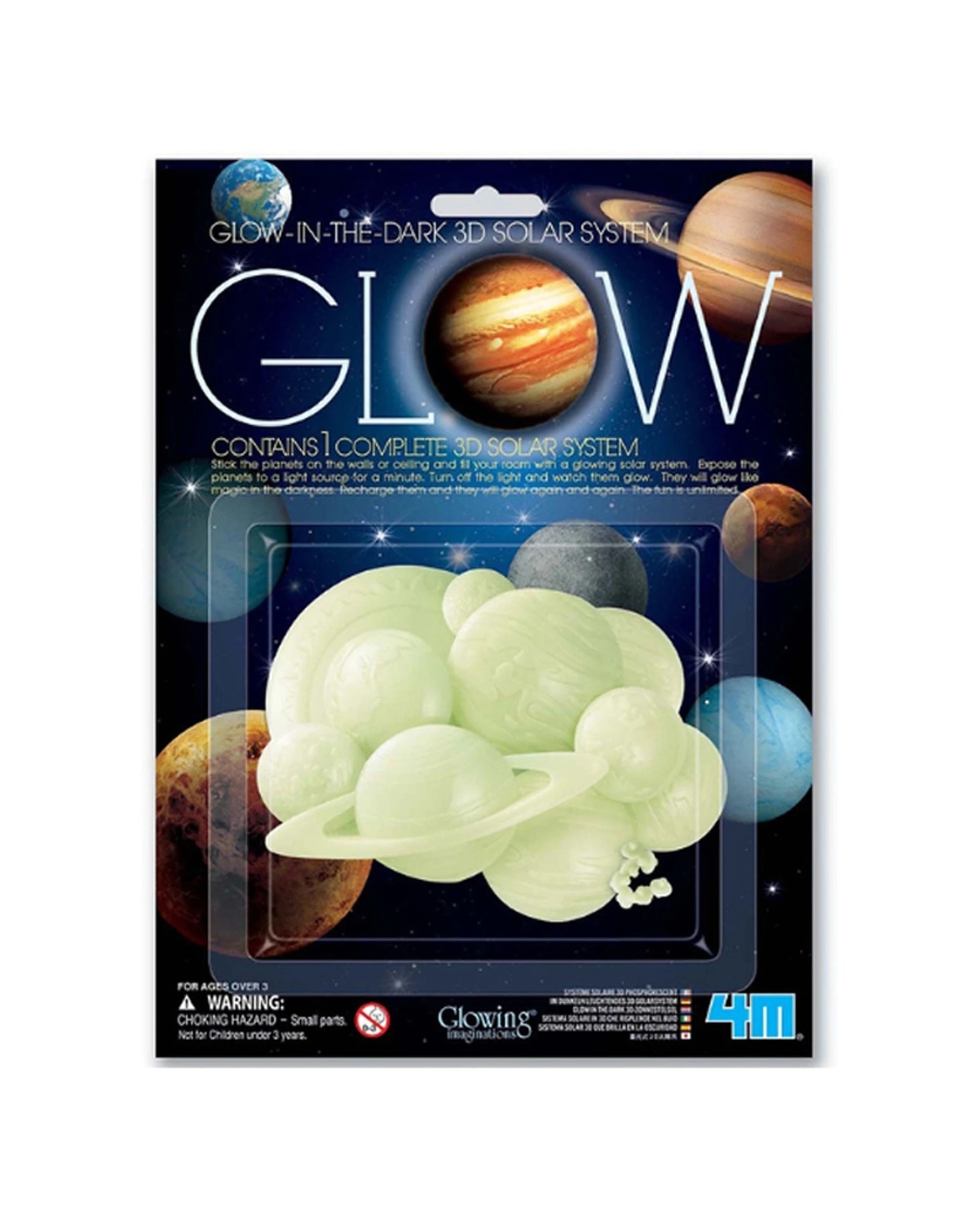 1 4M Glow 3D Solar System With Adhesive Tape Planets Room Wall Ceiling Kids Toy, 1 of 3