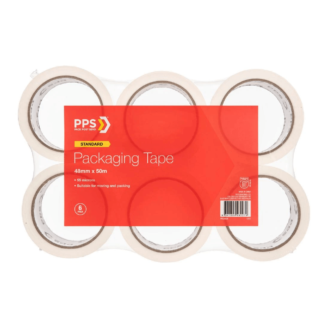 1 PPS Standard 48mm x 50m Packaging Tape 6 Pack, 1 of 1