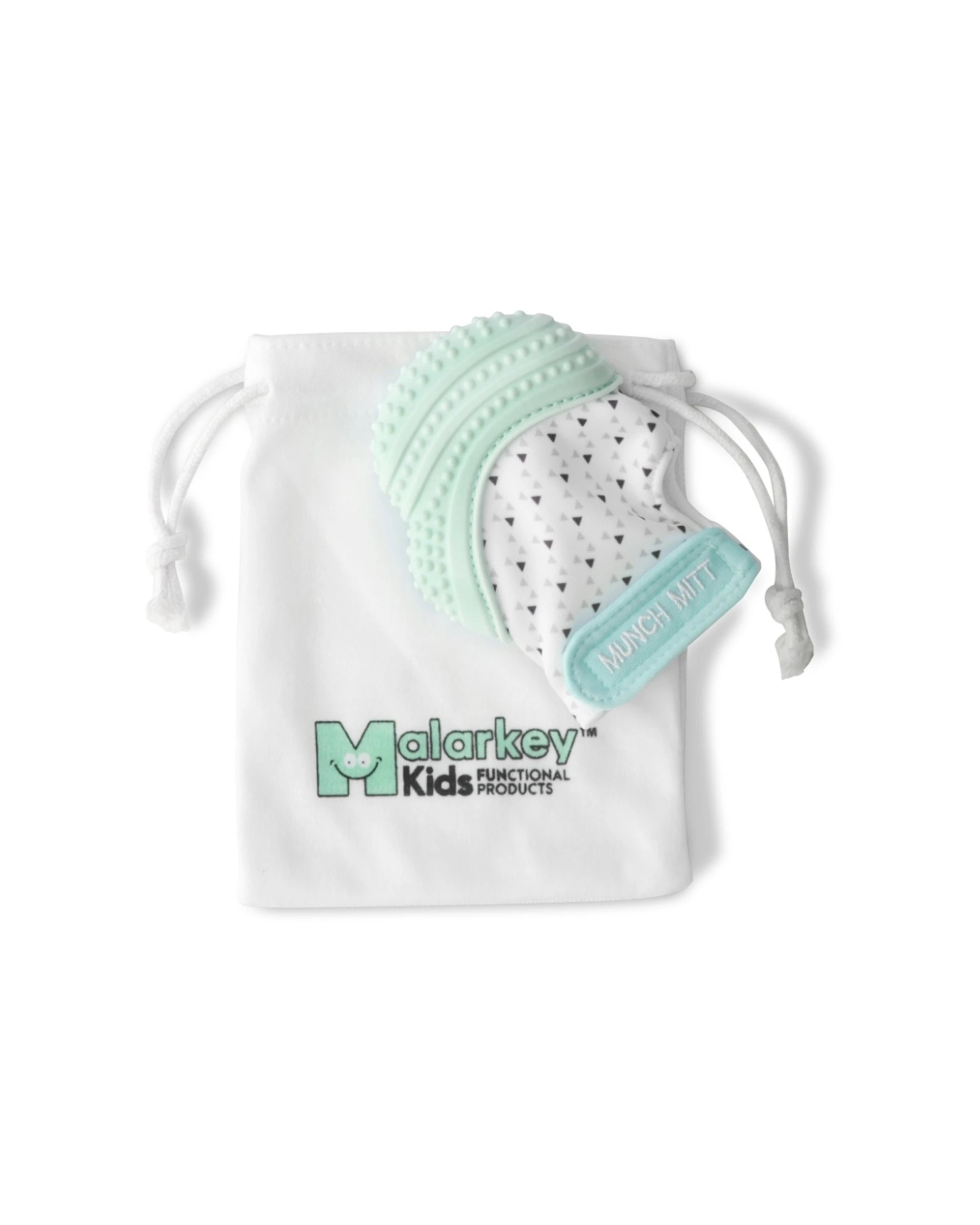 3 Malarkey Kids Munch Mitt Sensory Teething Mitten Infant Wearable Silicone Mint - Green, 3 of 3
