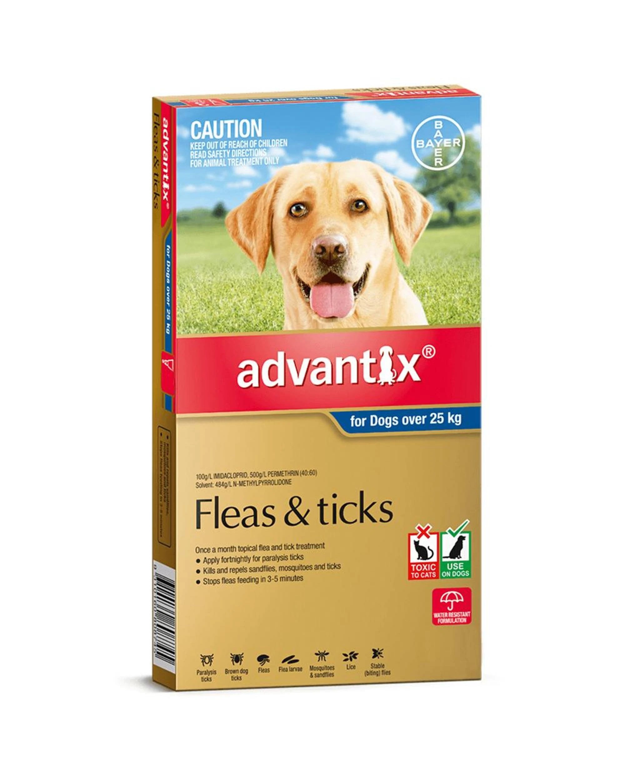 1 Advantix Extra Large Dog 25kg & Over Blue Spot On Flea & Tick Treatment 6 Pack, 1 of 1