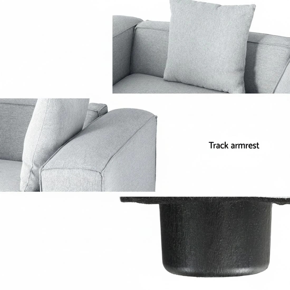 4 Artiss Modular Sofa Chaise Set 5-Seater - Grey, 4 of 5
