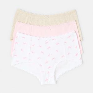 3 Pack Pointelle Boyleg Briefs