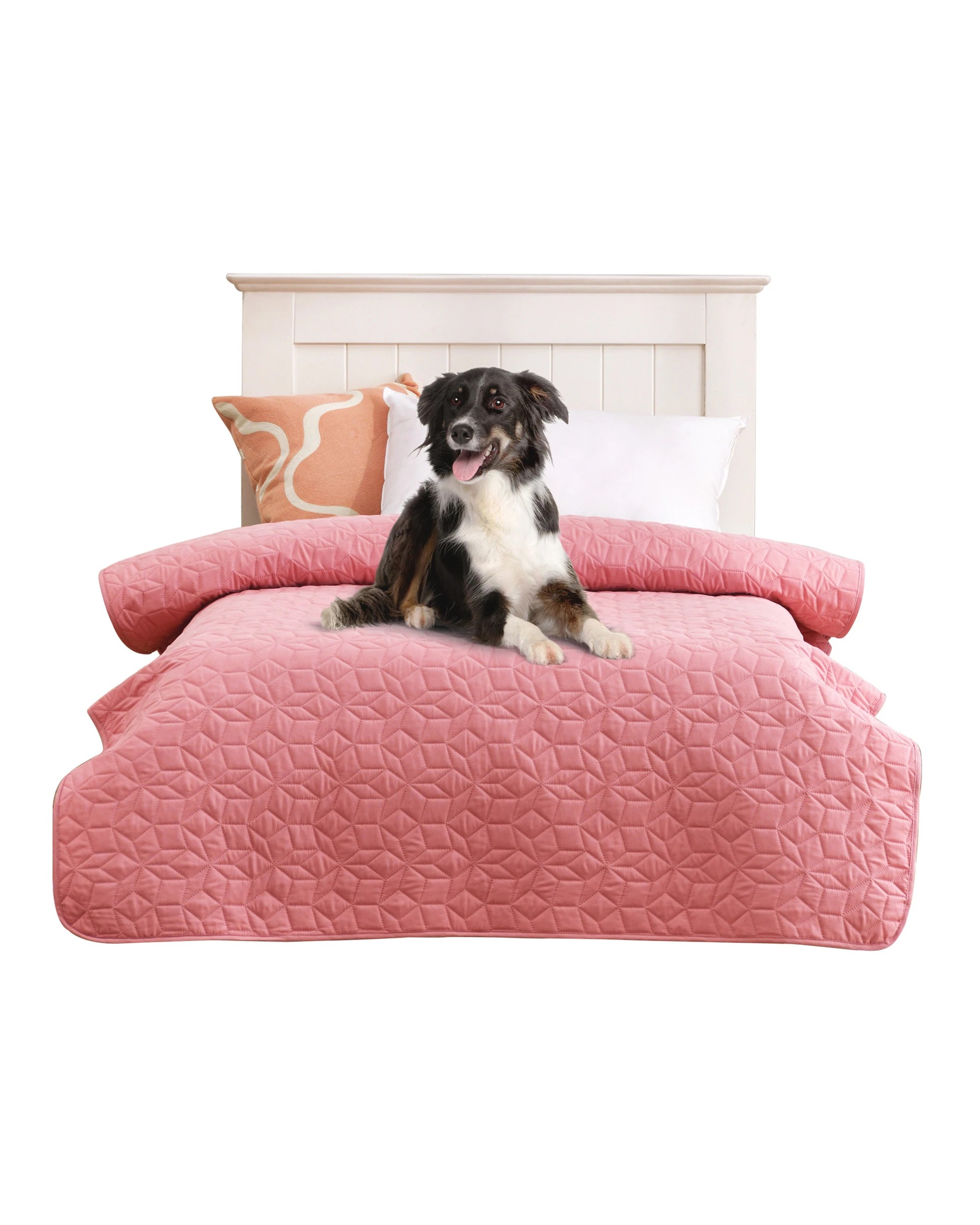 4 Charlie's Sofur Waterproof Dog Bed Cover Protector Single/King Single 132x208cm - King Single Bed - Pink, 4 of 10