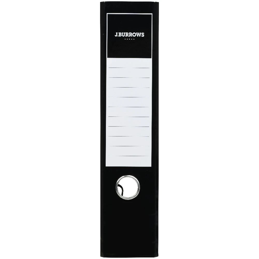 3 J.Burrows A4 Lever Arch 2-Ring Binder Gloss Black, 3 of 6