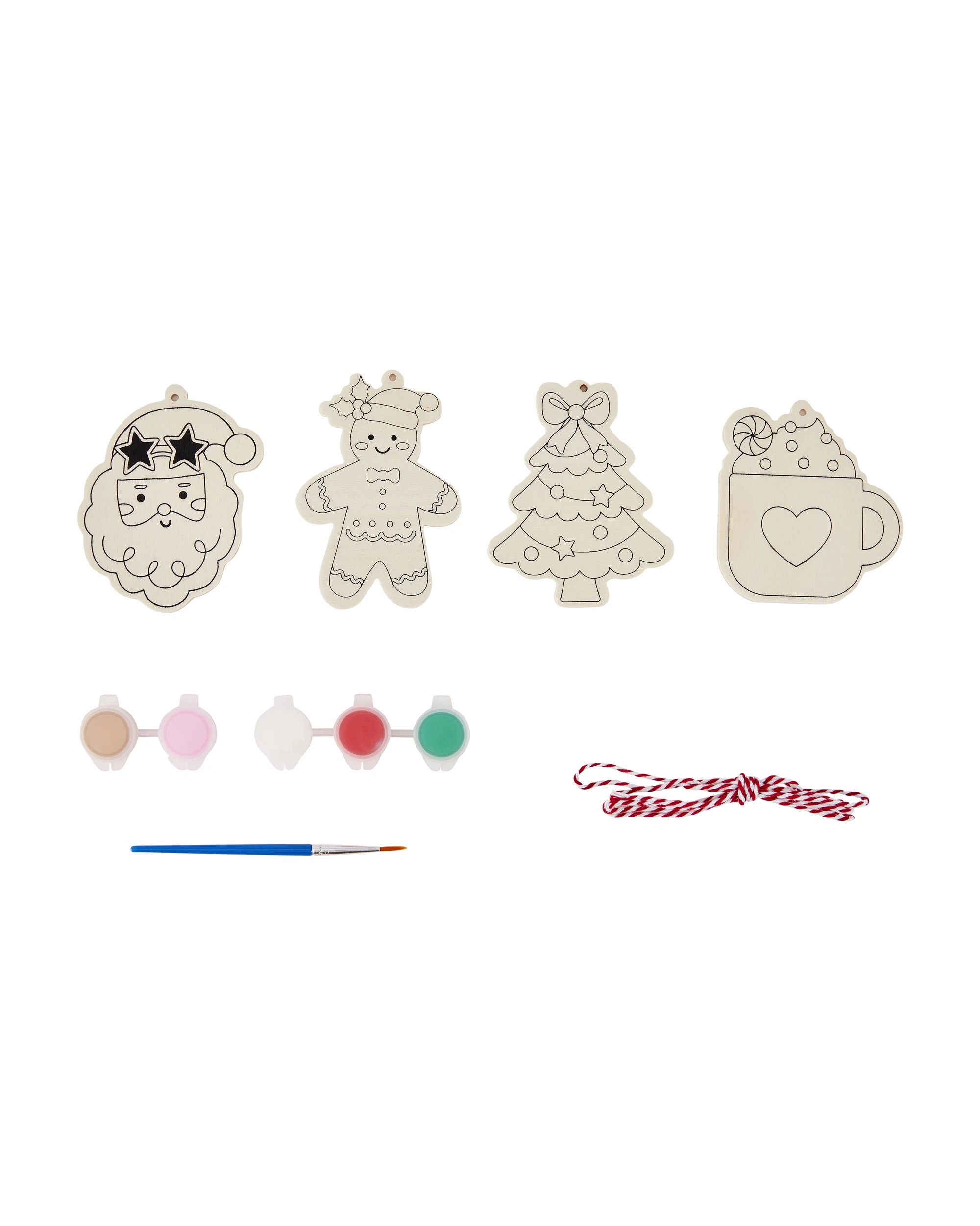 11 Piece Paint Your Own Wooden Ornaments - Kmart