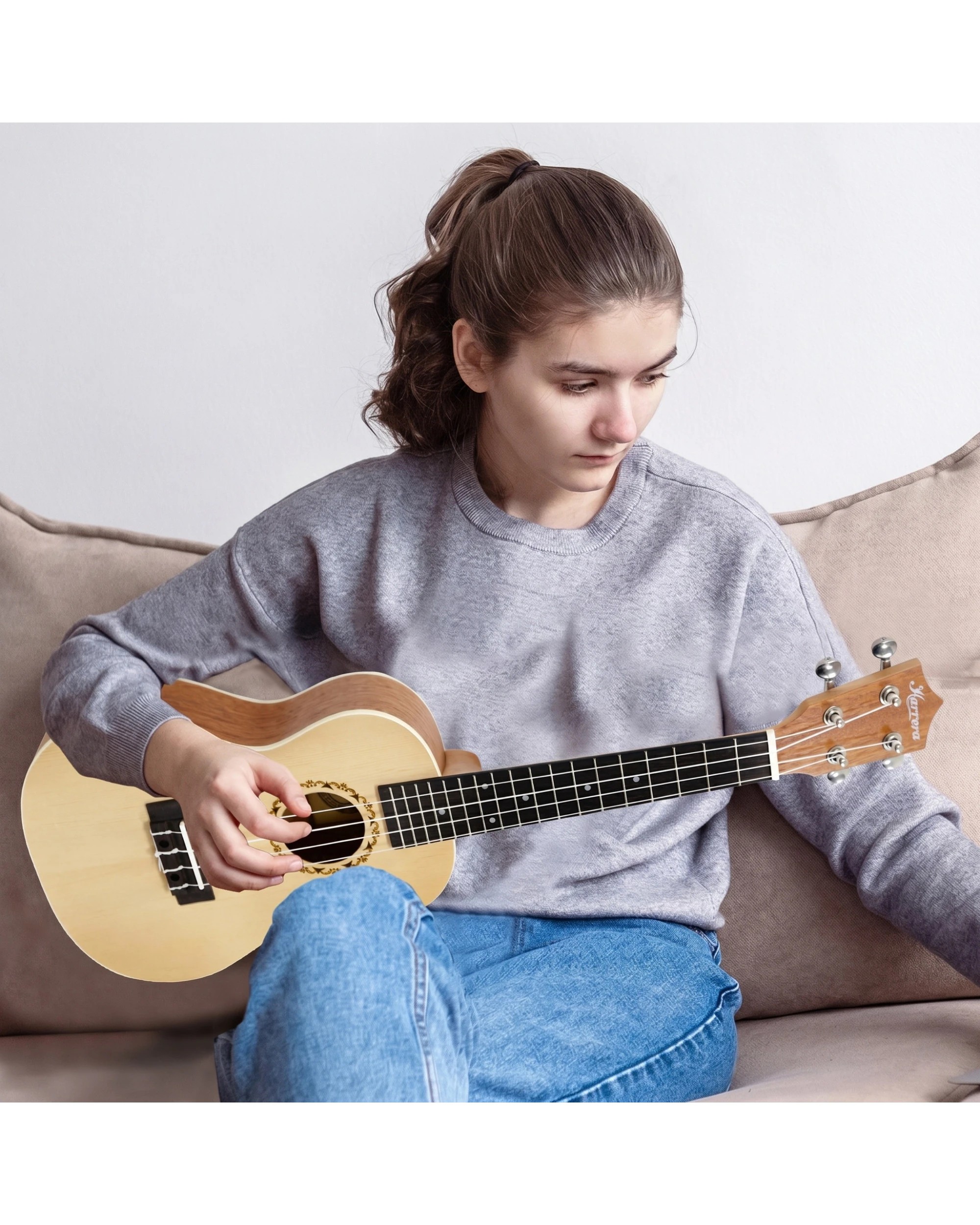 7 Karrera 23in Ukulele Natural - Natural, 7 of 7