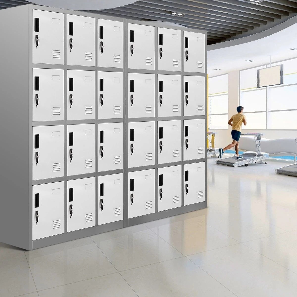 3 Ausway 12 Doors Locker Cabinet Steel Storage Cupboard for Office School Gym, 3 of 4