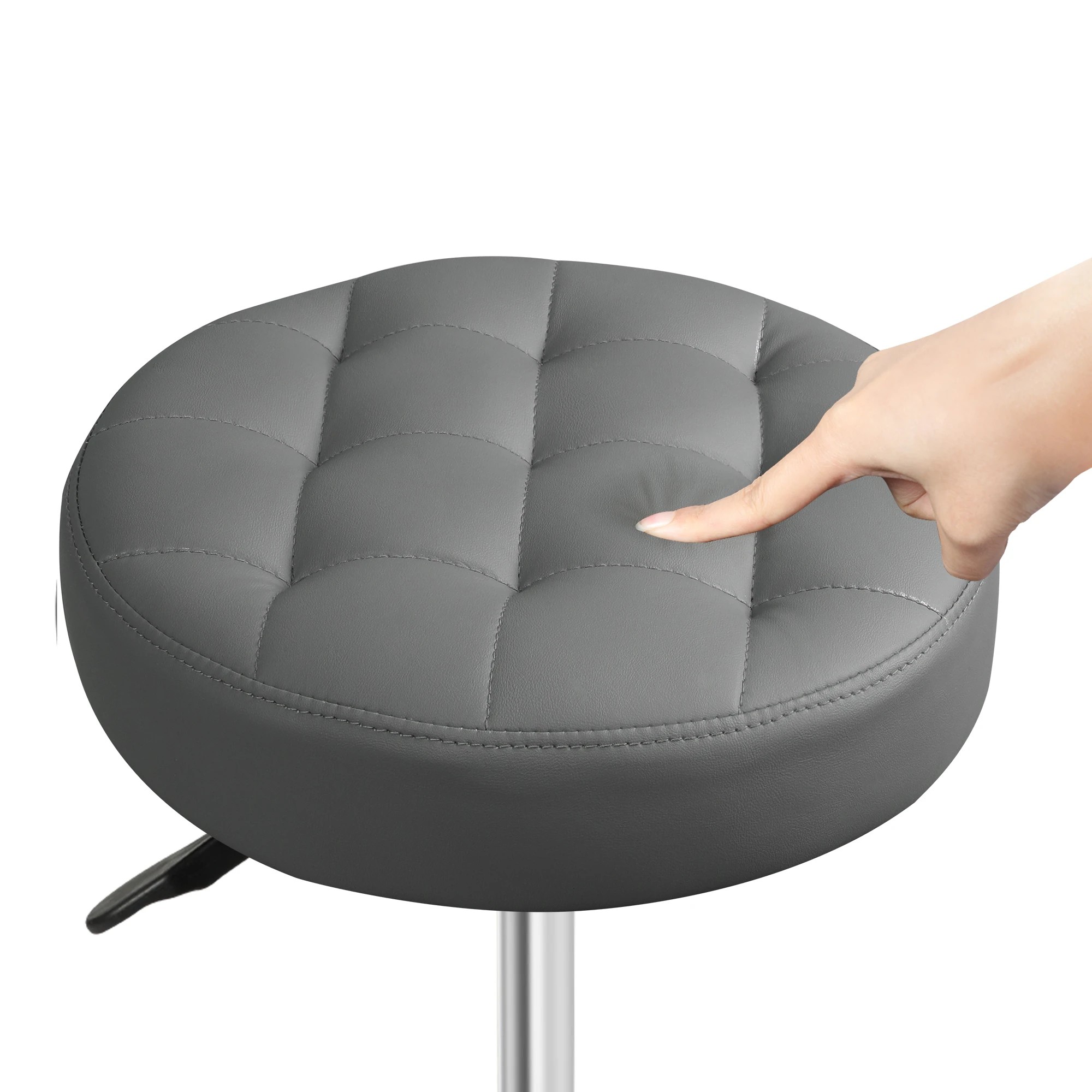 5 Levede 4x Swivel Bar Stools  Adjustable Height - Grey, 5 of 9