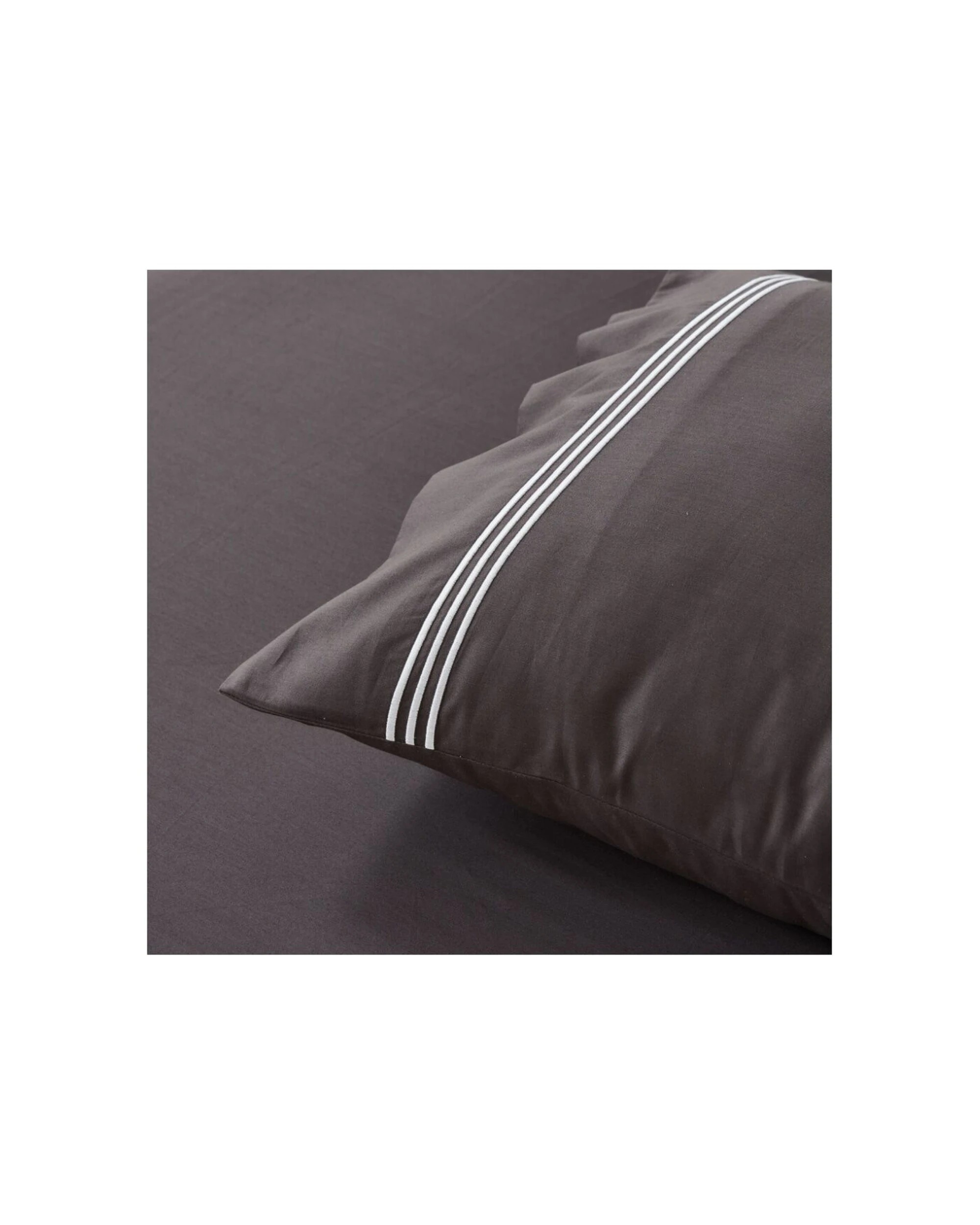 6 Grosvenor House 500TC Egyptian Cotton Hotel Embroidered Bed Bedding Sheet Set - Queen Bed - Charcoal, 6 of 8