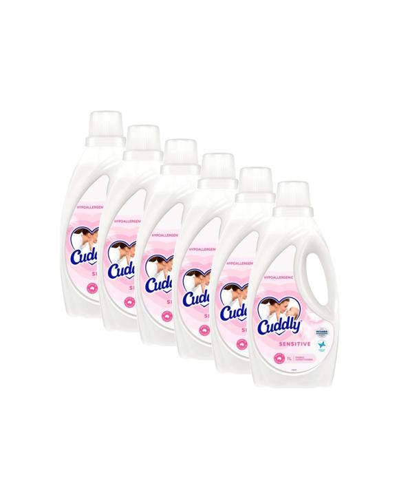 Cuddly 6PK Sensitive Hypoallergenic Fabric Conditioner Gentle Fragrance 1L - White
