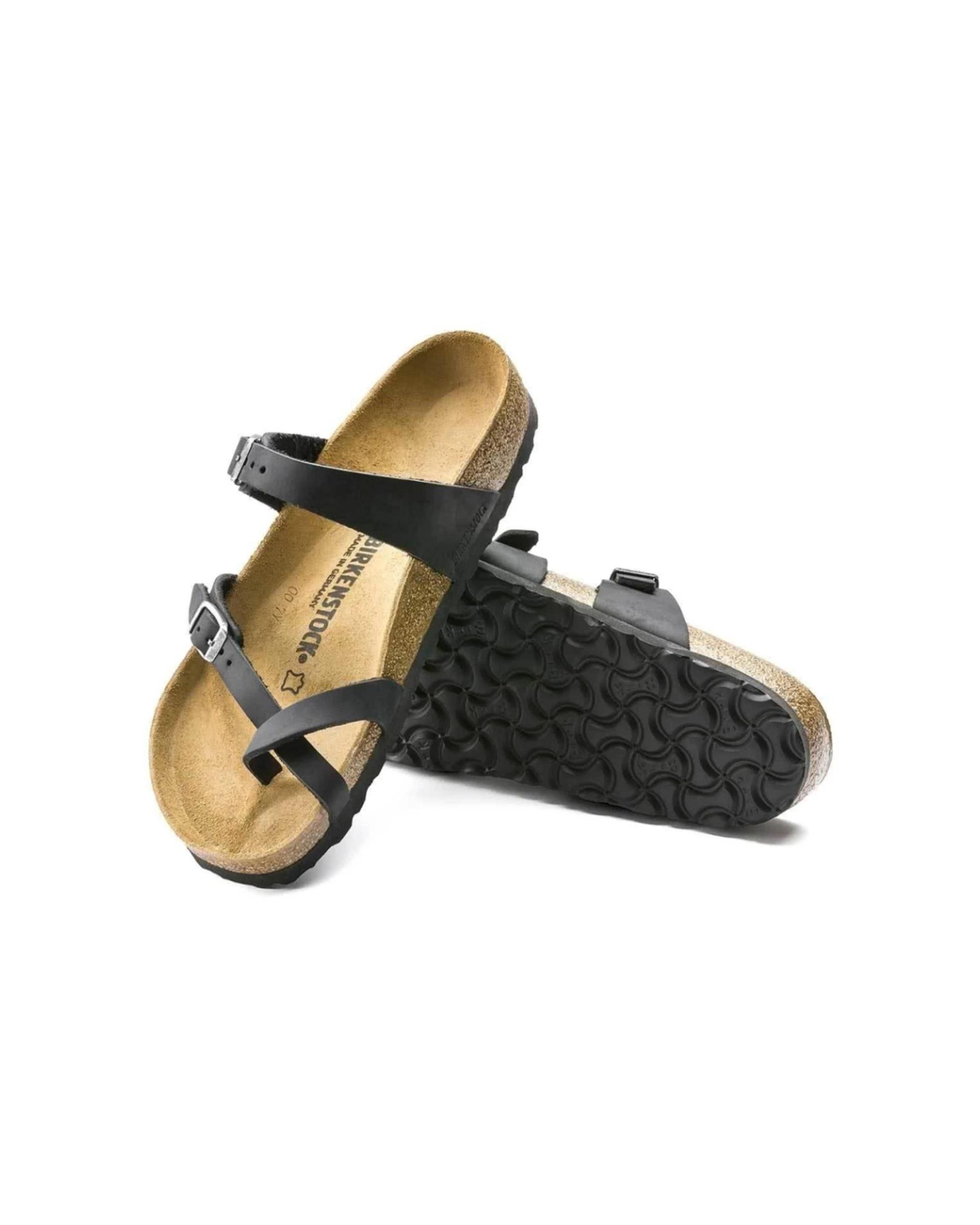 3 Birkenstock Mayari Oiled Leather Sandals Regular Width BLACK, 3 of 4
