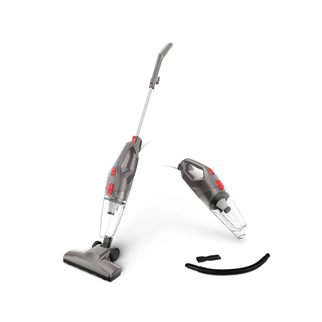 1 Lenoxx 450W Lightweight Stick Vacuum Cleaner with HEPA Filter in Grey Bagless Design, 1 of 4