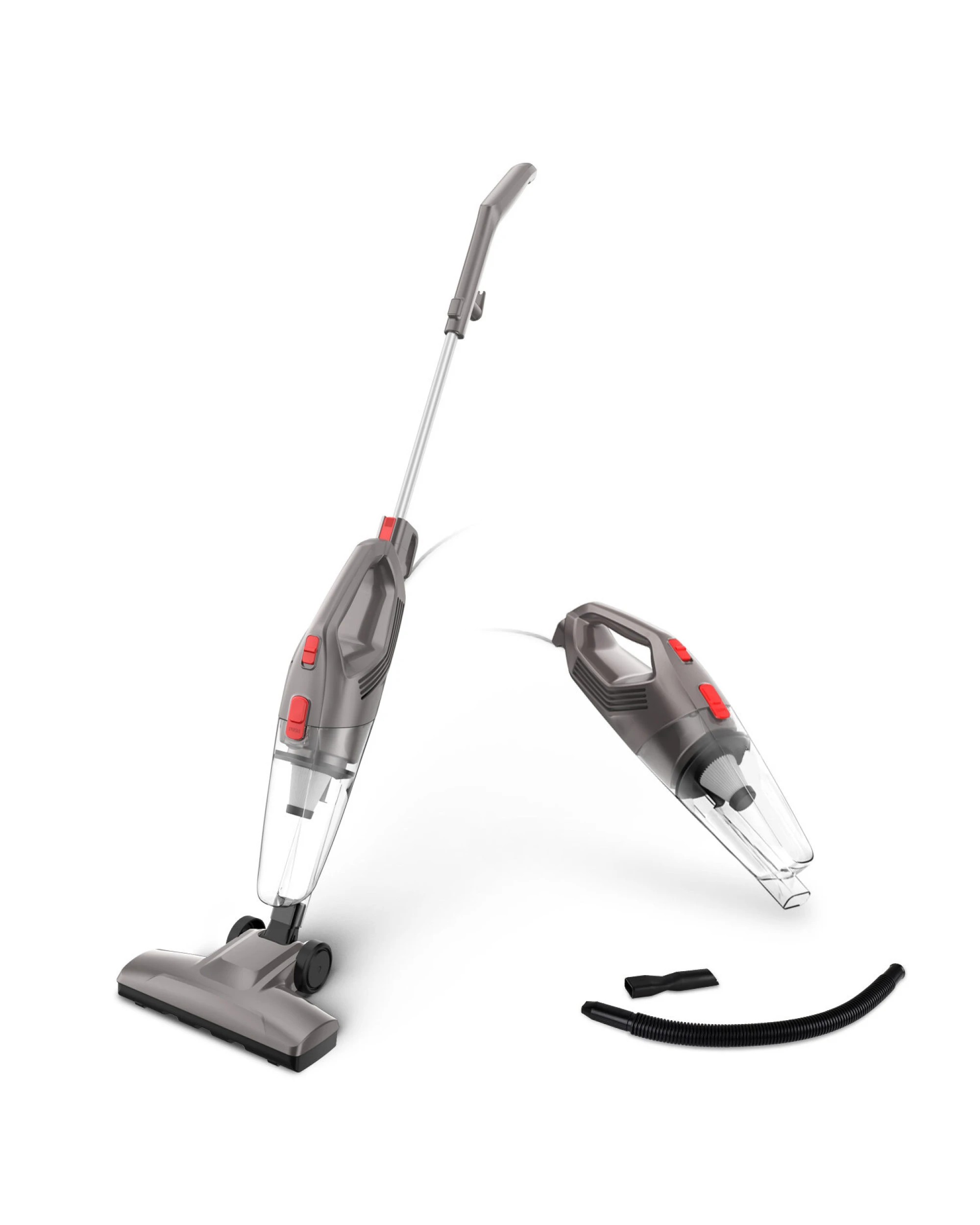 1 Lenoxx 450W Lightweight Stick Vacuum Cleaner with HEPA Filter in Grey Bagless Design, 1 of 4