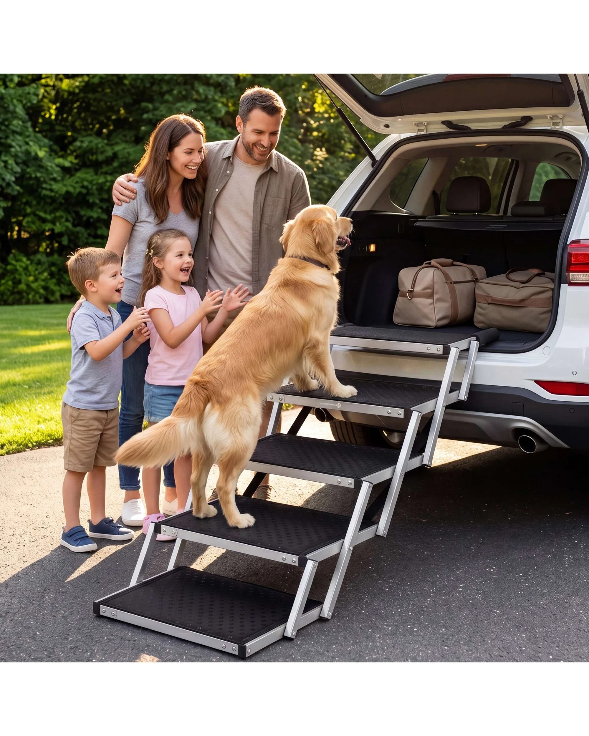 2 Advwin Pet Ramp Dog Stairs Steps Foldable, 2 of 9