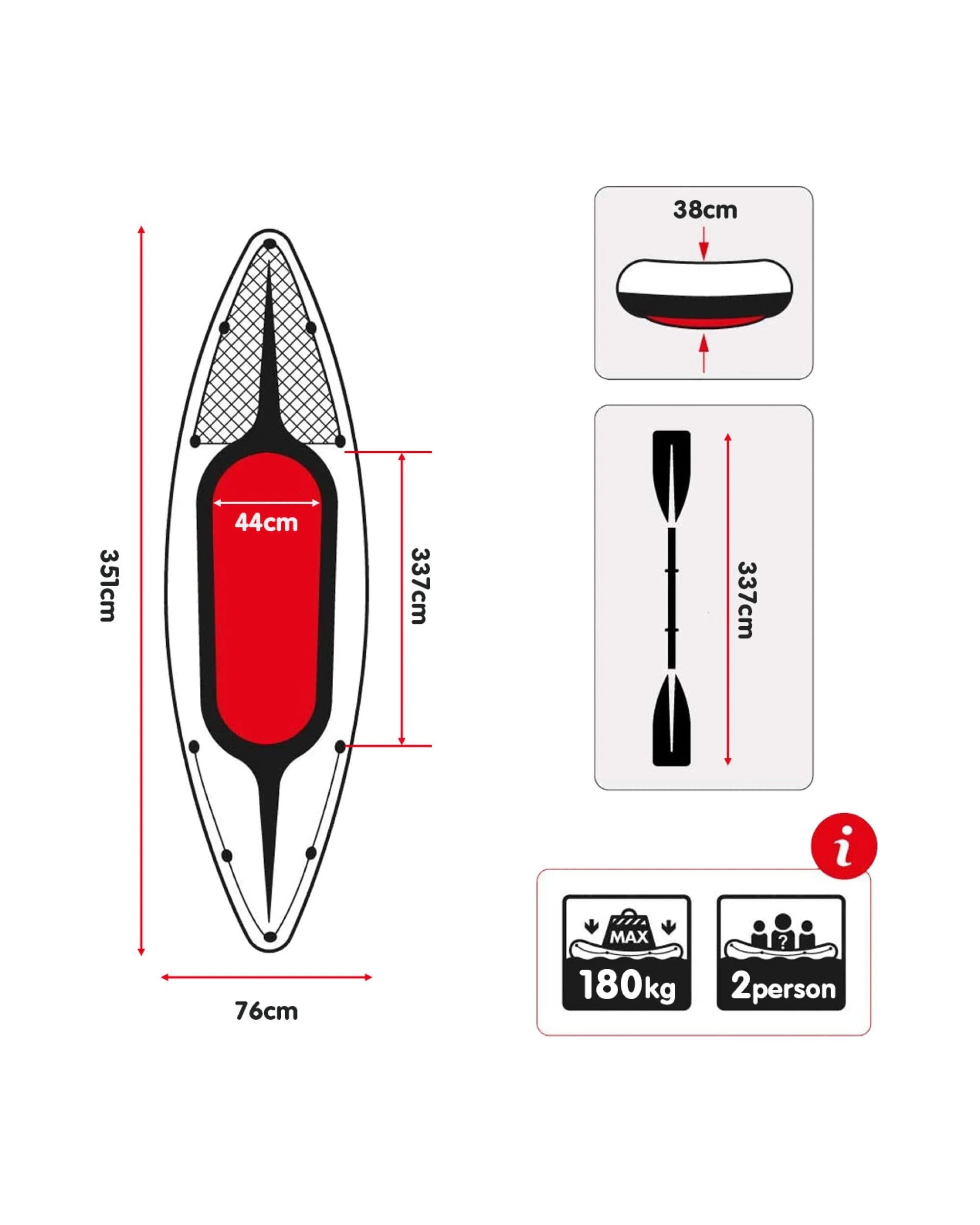 3 Intex Challenger K2 2 Seater Inflatable Kayak 68306NP - Green, 3 of 7