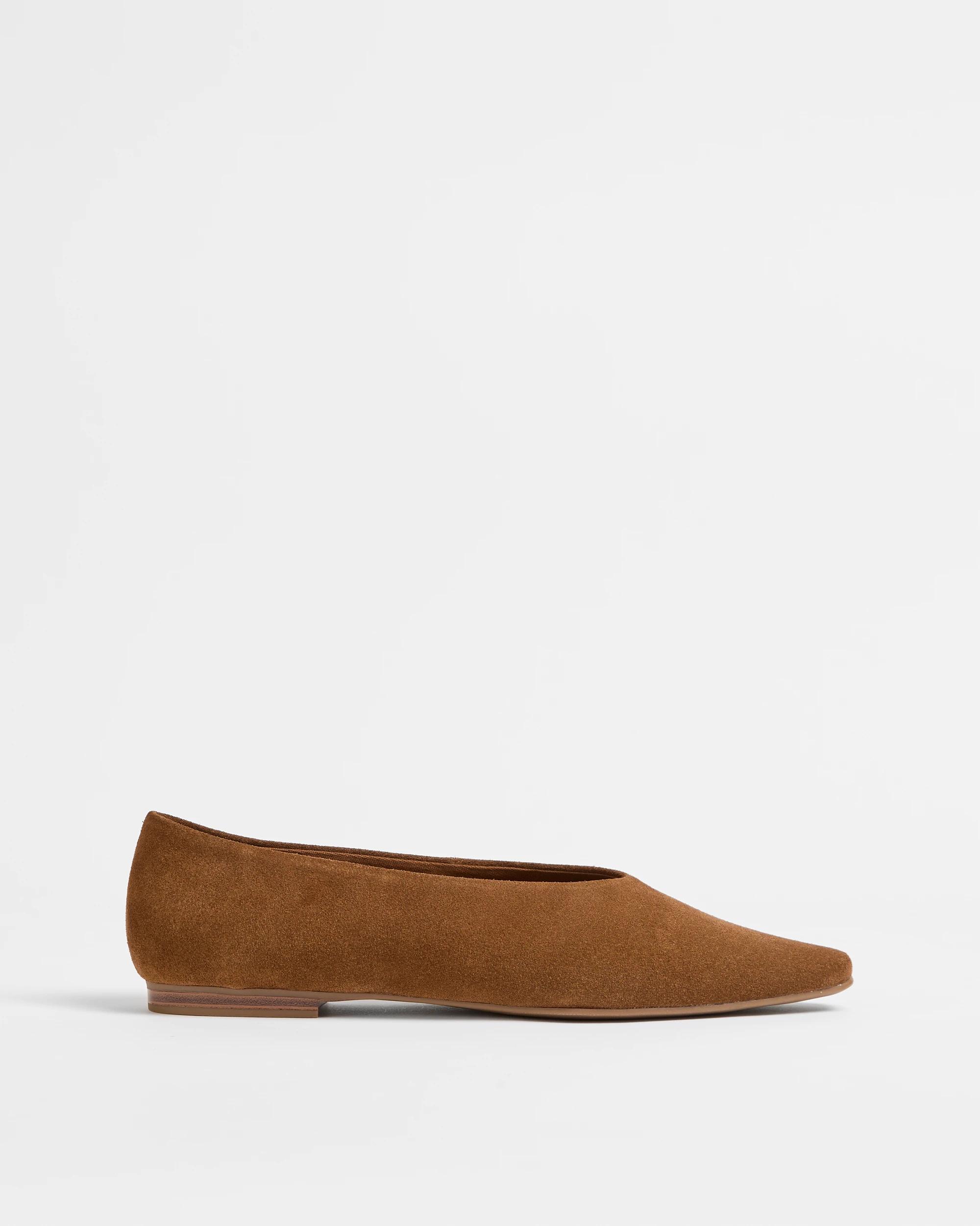 1 Target Woman Genuine Leather High Vamp Ballet Flat - Luna BROWN, 1 of 3