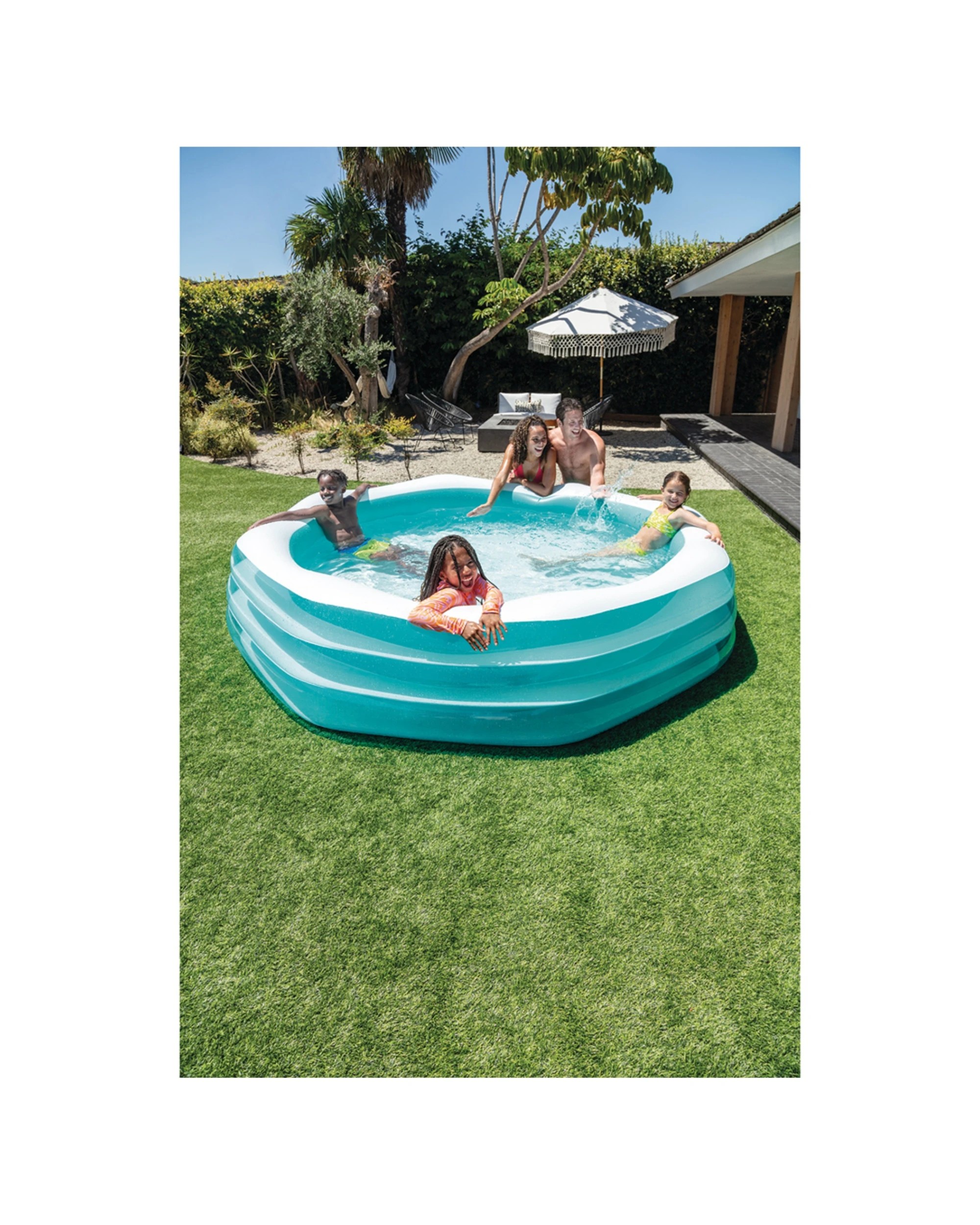 3 Intex Swim Center Inflatable Octagonal Family Swimming Pool - Blue, 3 of 5