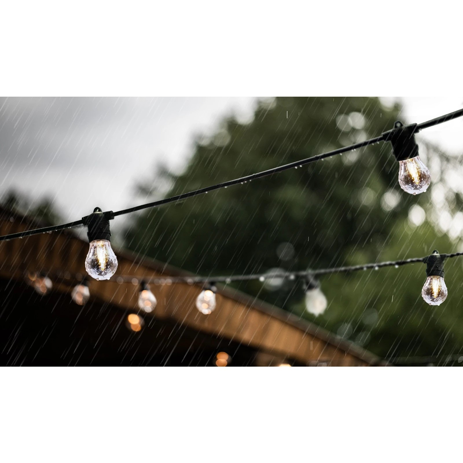 5 Mazam 30M Solar Festoon String Lights LED Christmas Party Decor - Black, 5 of 10