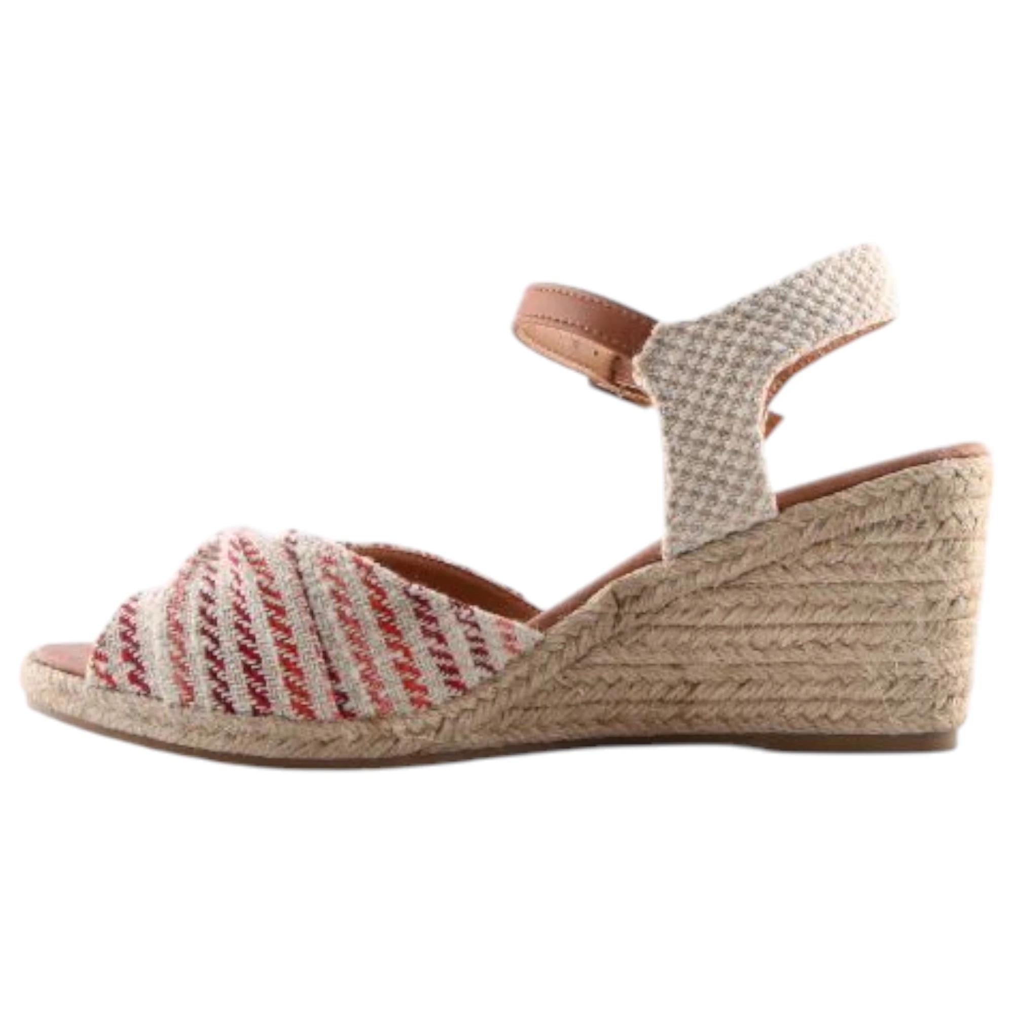 2 Bellissimo Womens Lou Wedge Sandals RED MULTI, 2 of 4