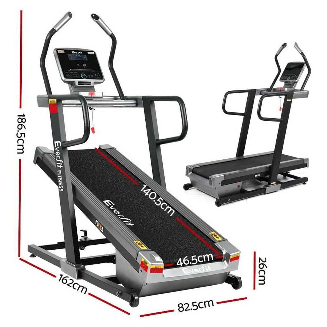 2 Everfit Treadmill Electric Incline Trainer Professional Home Gym Fitness - Black, 2 of 6