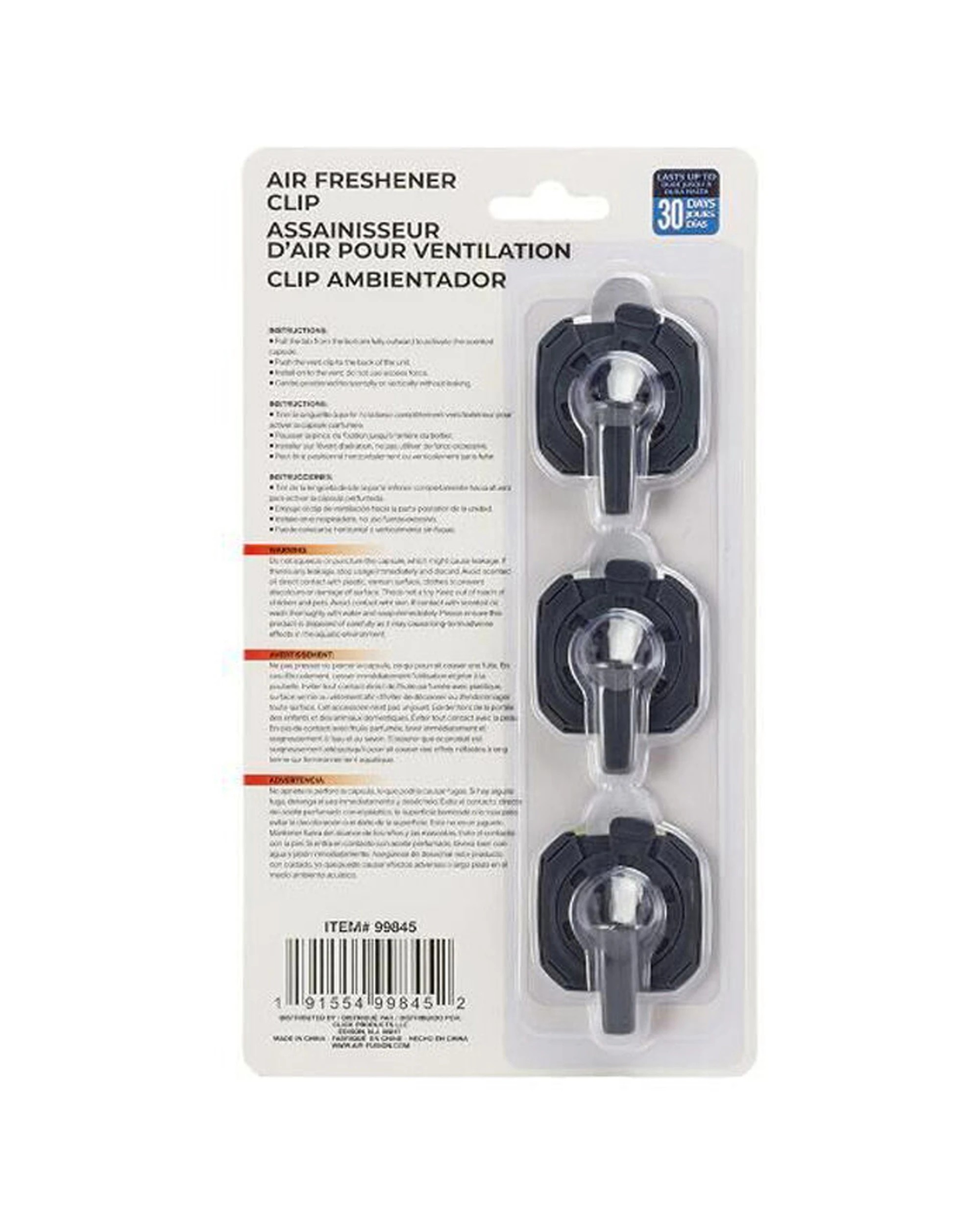 3 Air Fusion 12x 3pc Car/Automotive Air Freshener Vent Clip 4ml - New Car - Grey, 3 of 3