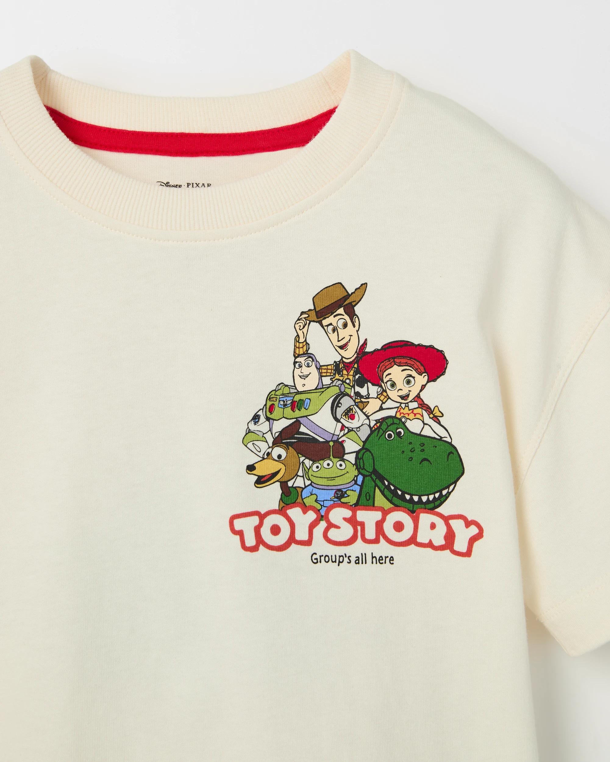 6 Disney Pixar Toy Story Australian Cotton Oversized T-Shirt OFF WHITE, 6 of 7